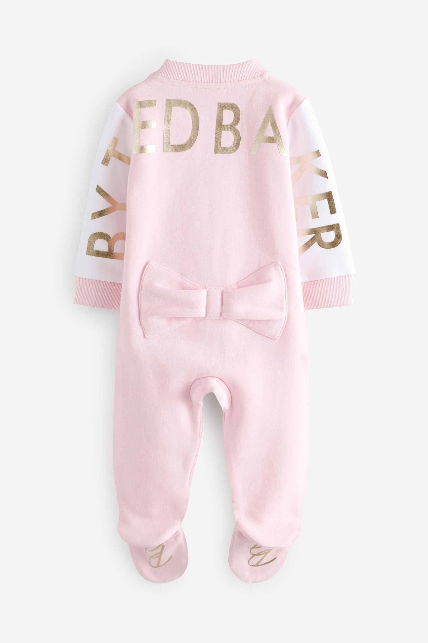 Baker by Ted Baker Pink Varsity 100% Cotton Pramsuit