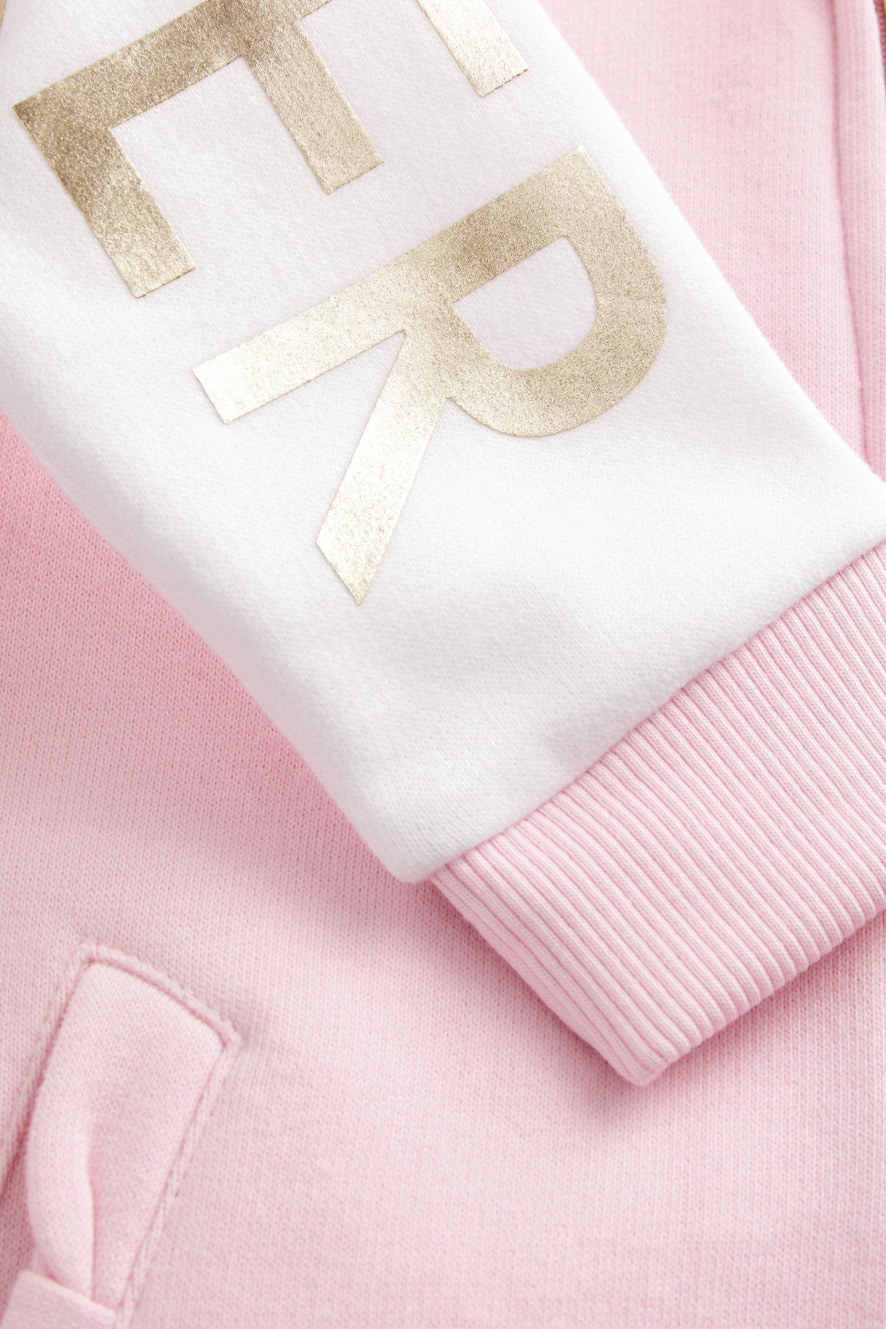 Baker by Ted Baker Pink Varsity 100% Cotton Pramsuit