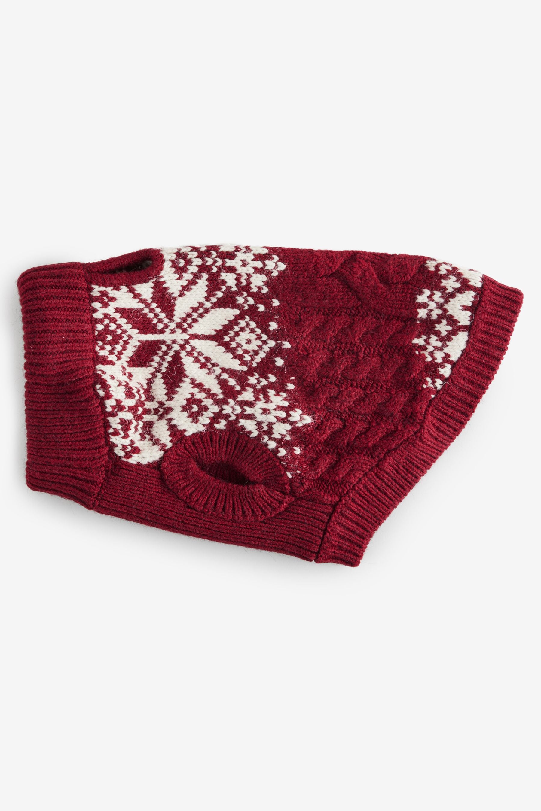 Red Fairisle Christmas Dog Jumper