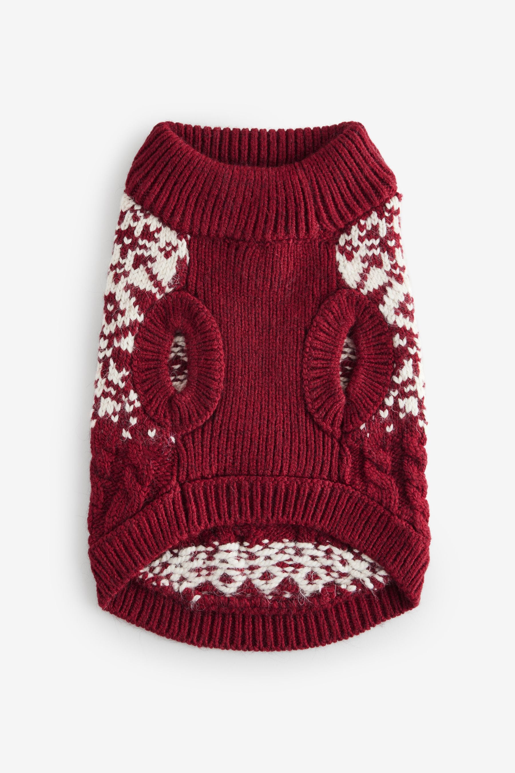 Red Fairisle Christmas Dog Jumper