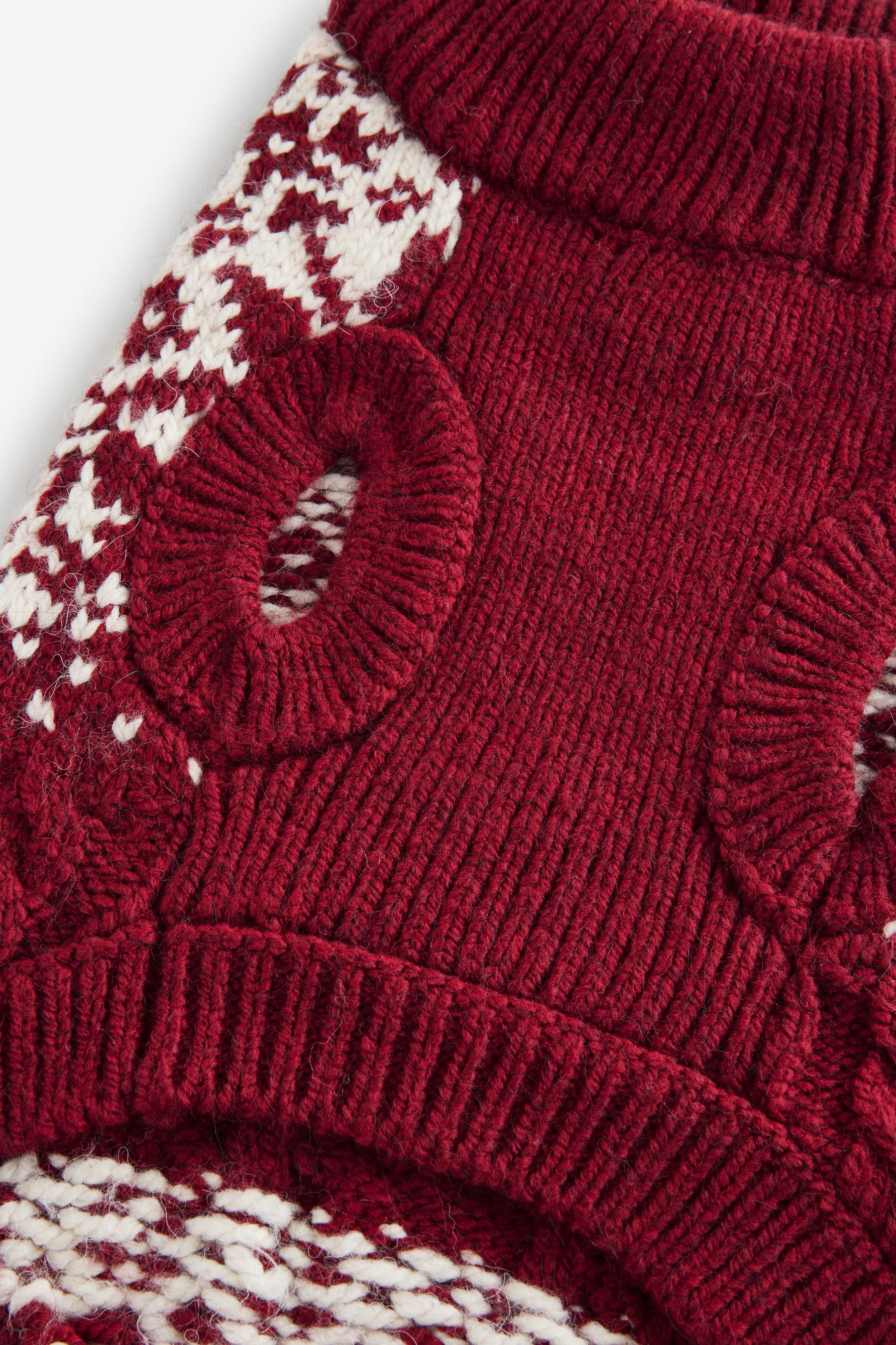 Red Fairisle Christmas Dog Jumper