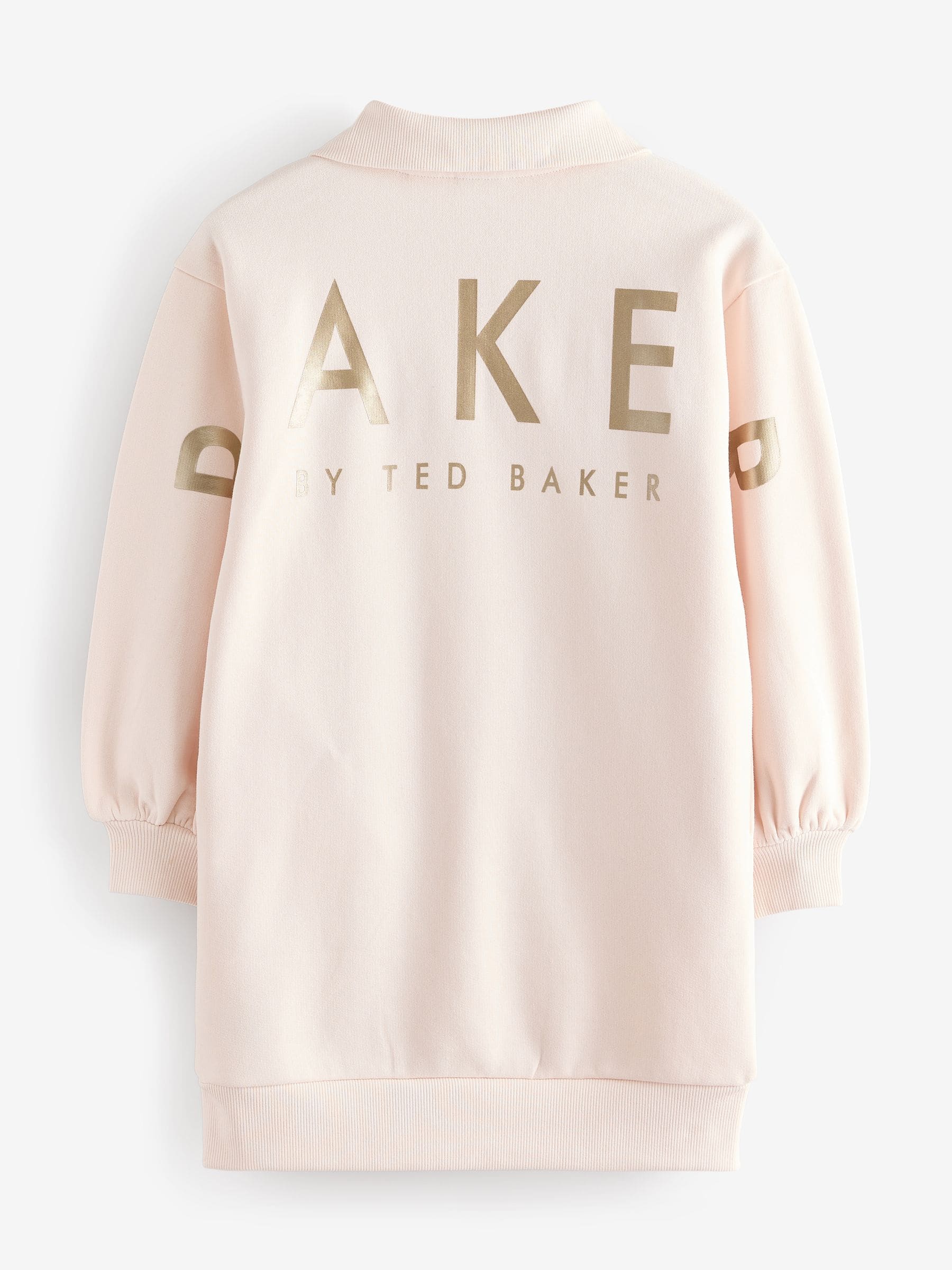 Baker by Ted Baker Cream Zip Neck 100% Cotton Sweat Dress