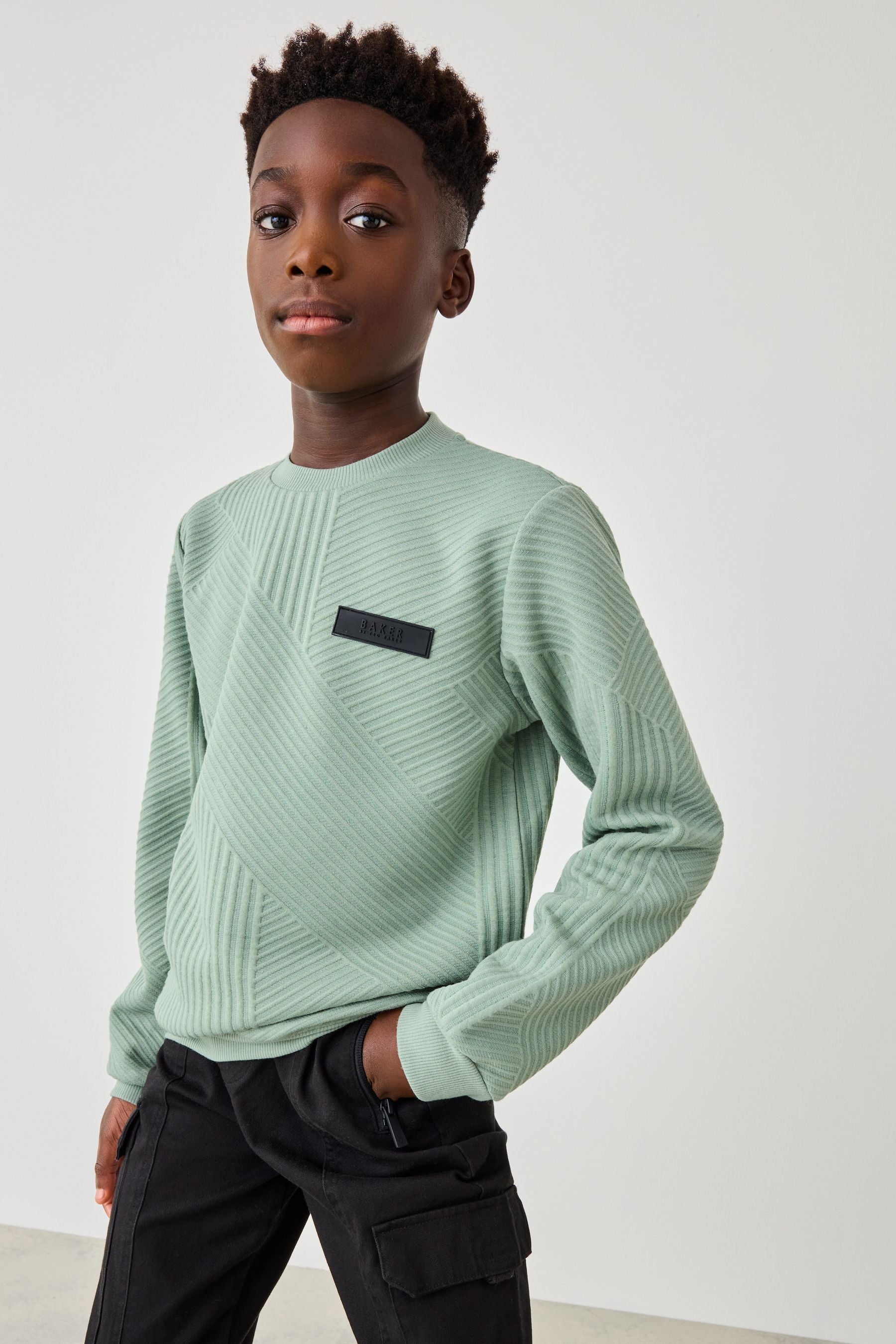 Baker by Ted Baker Green Textured Sweatshirt