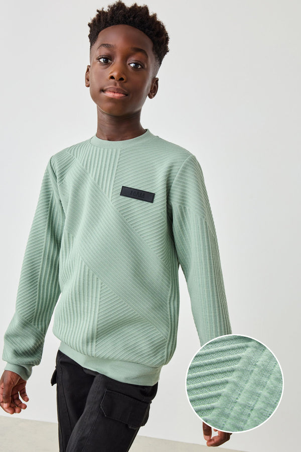 Baker by Ted Baker Green Textured Sweatshirt