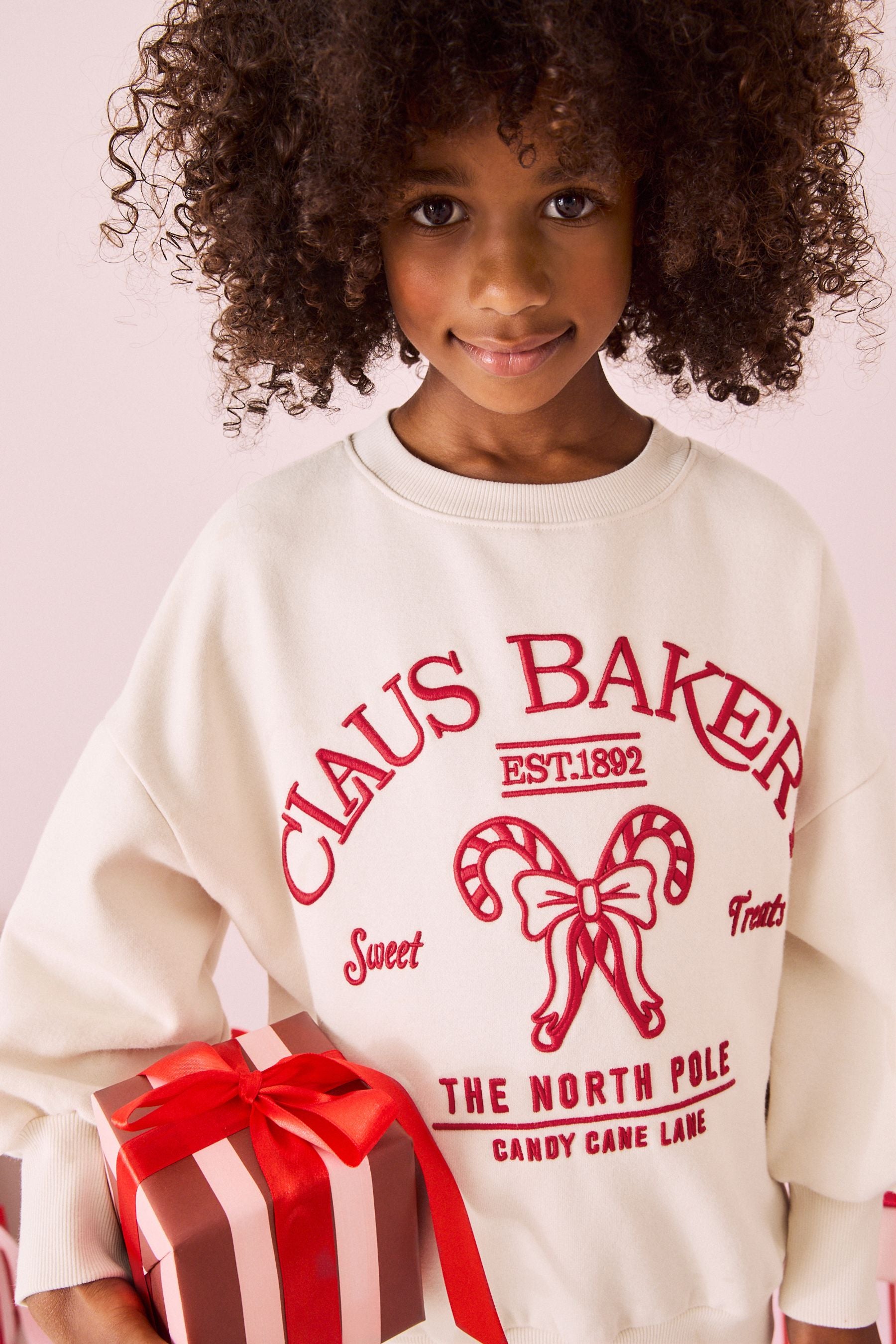 Ecru/ Red Christmas Sweatshirt (3-16yrs)