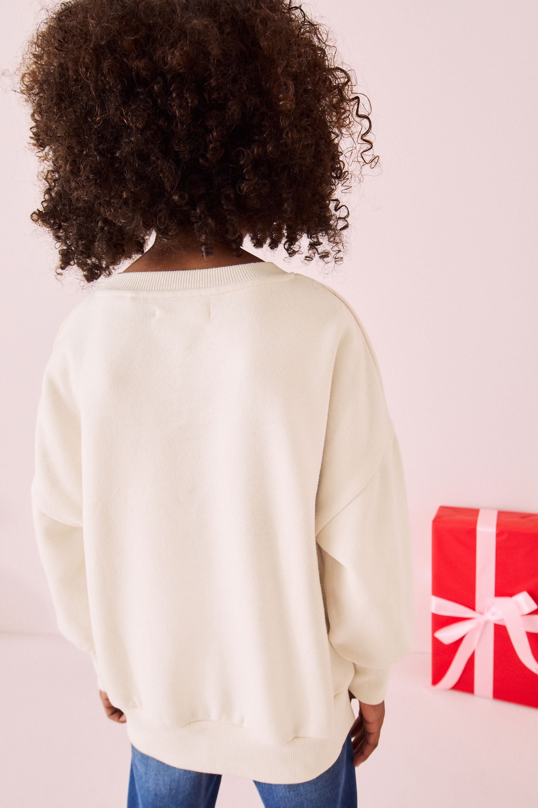 Ecru/ Red Christmas Sweatshirt (3-16yrs)