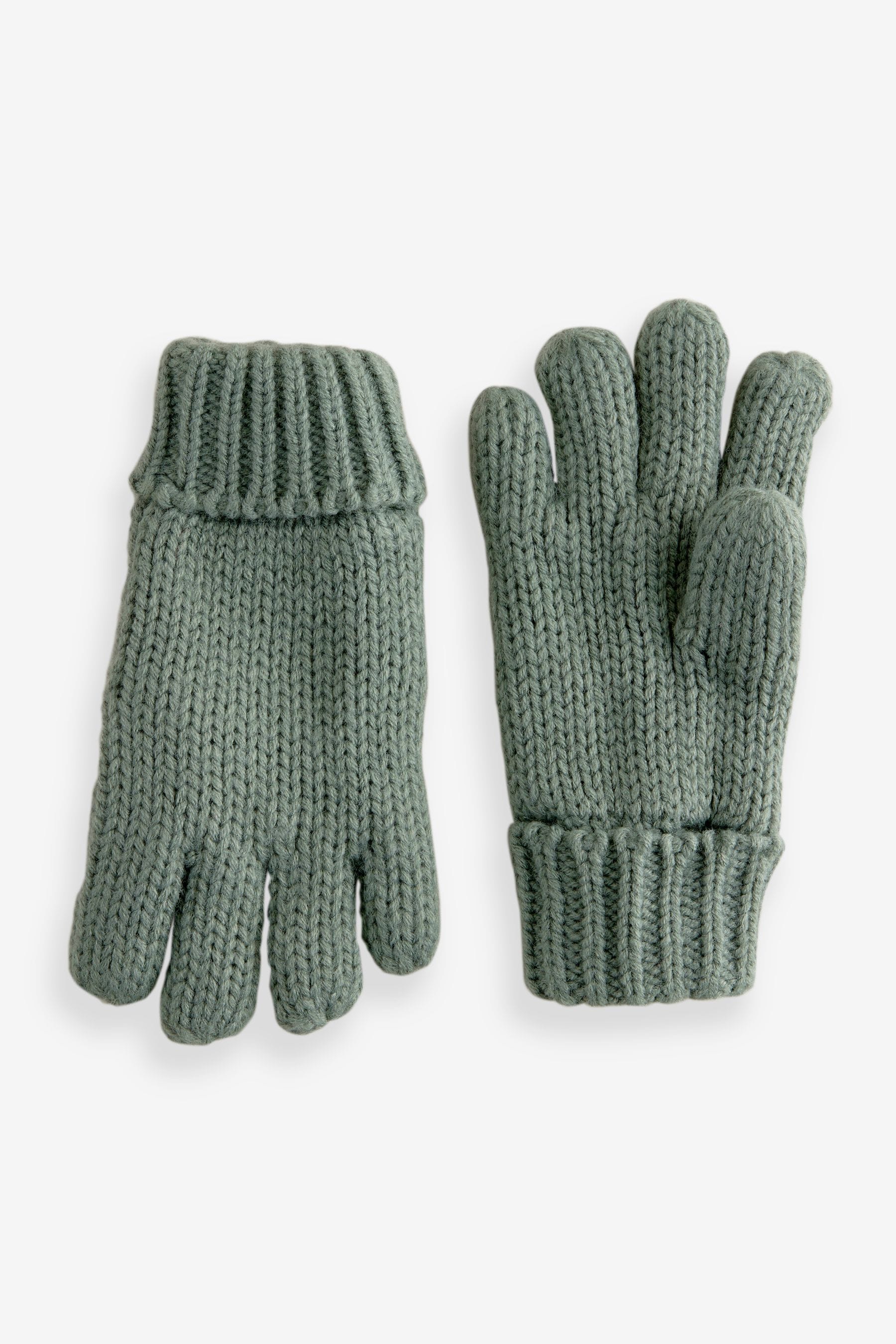 Sage Green Cable Knit Hat, Glove & Scarf Set (3-16yrs)