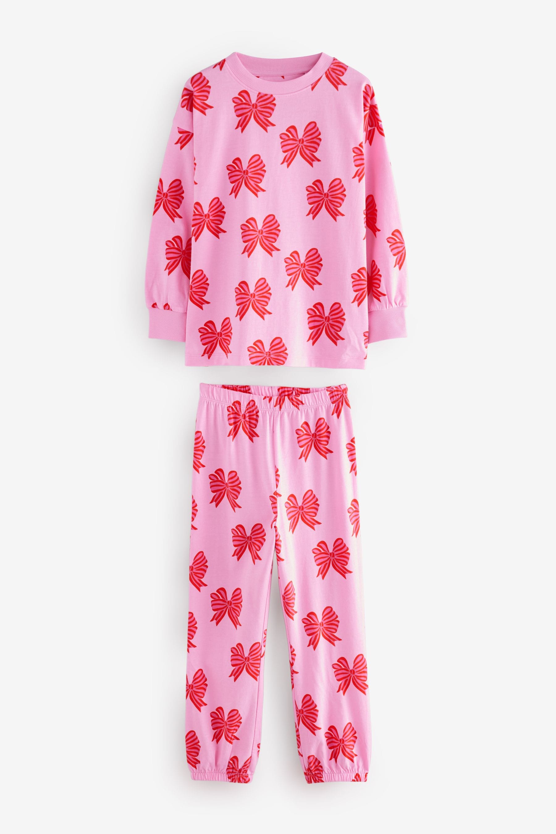 Red Bow 100% Cotton Jogger Pyjamas 3 Pack (3-16yrs)