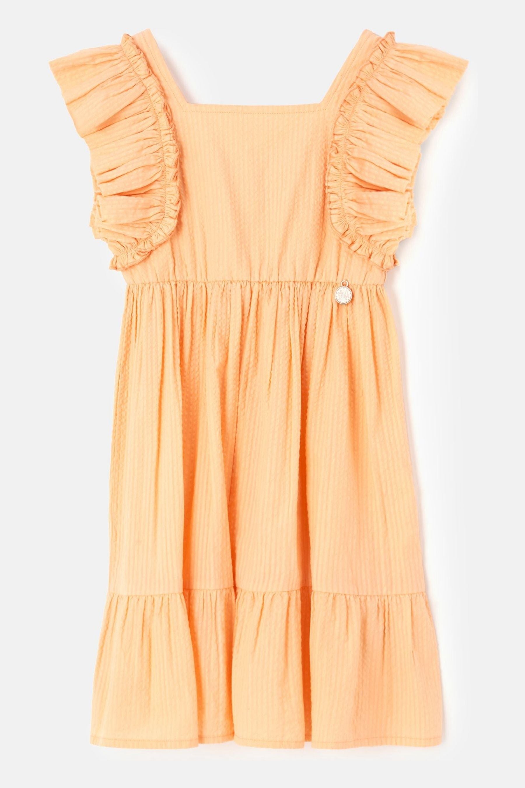 Orange Angel & Rocket Simone Textured Ruffle Dress