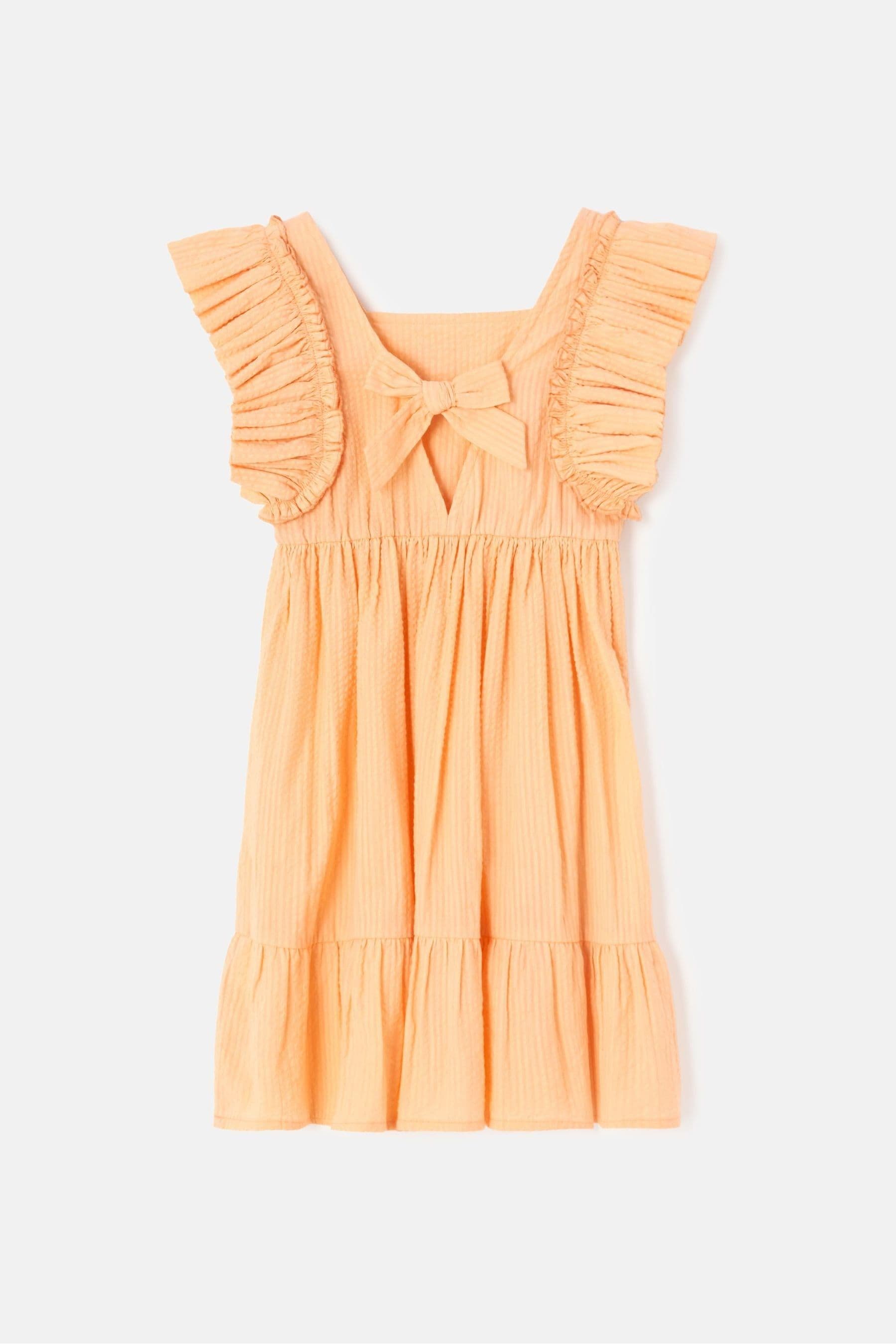 Orange Angel & Rocket Simone Textured Ruffle Dress