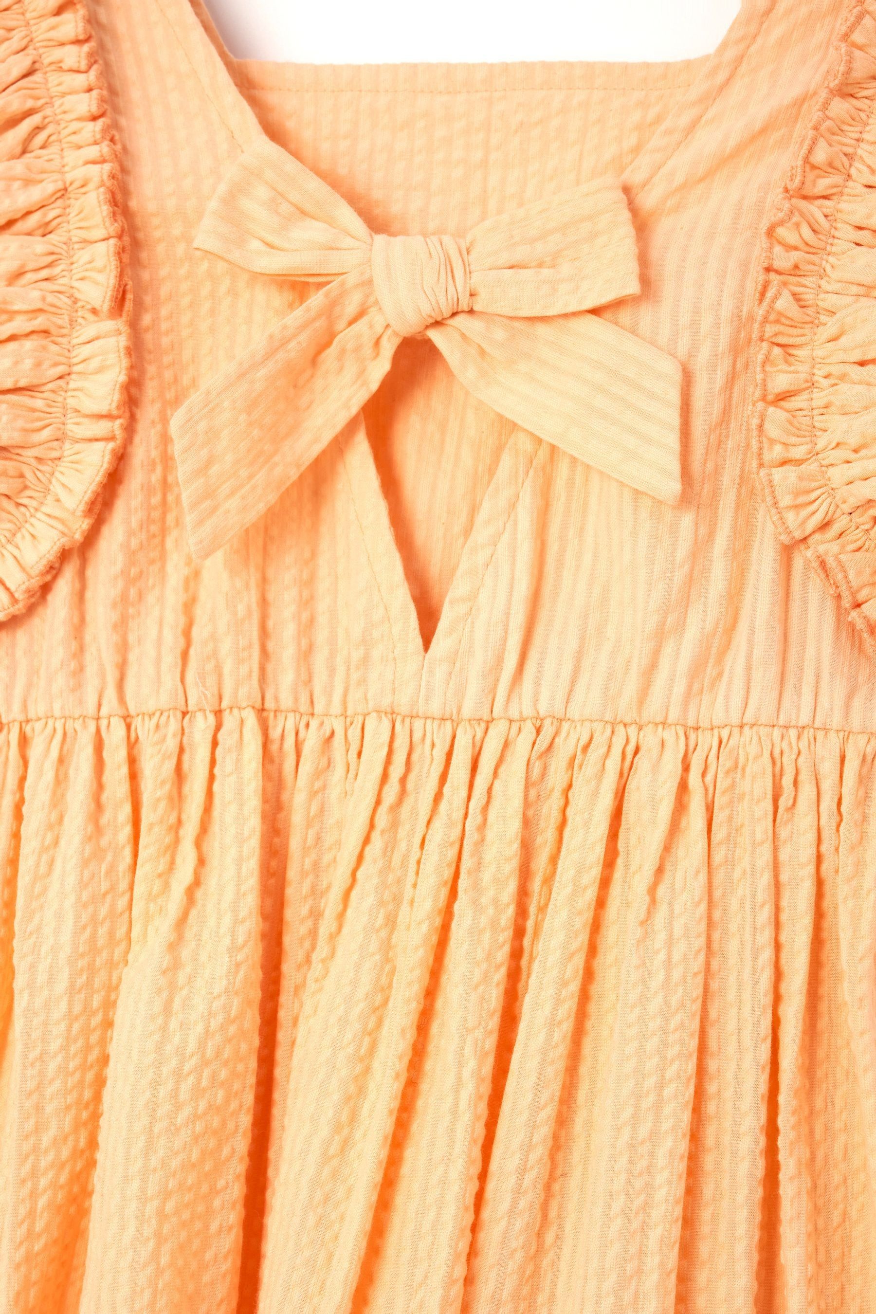 Orange Angel & Rocket Simone Textured Ruffle Dress