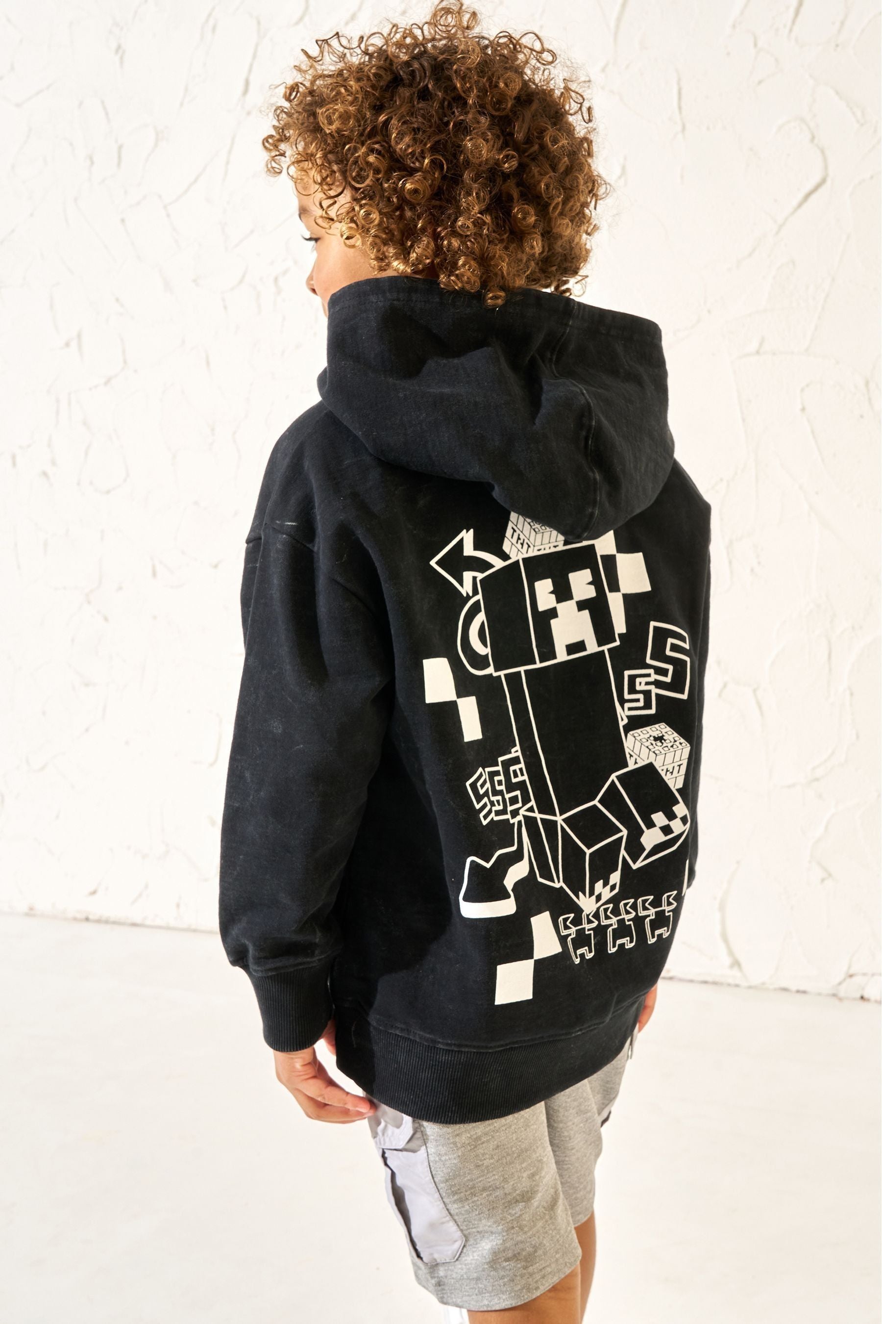 Black Angel & Rocket Minecraft Print Hoodie