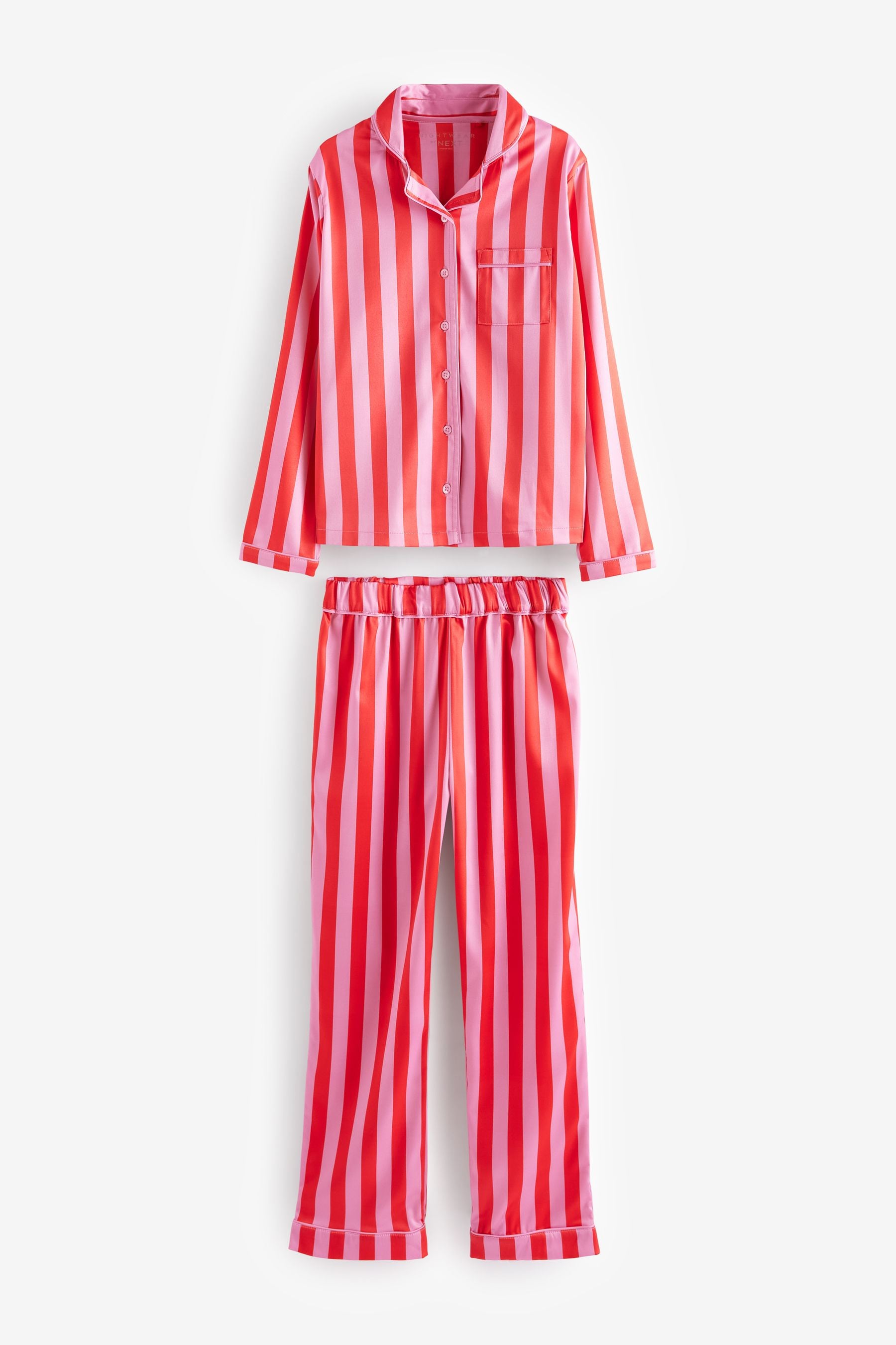 Red/Pink Button Through Pyjamas (6-16yrs)