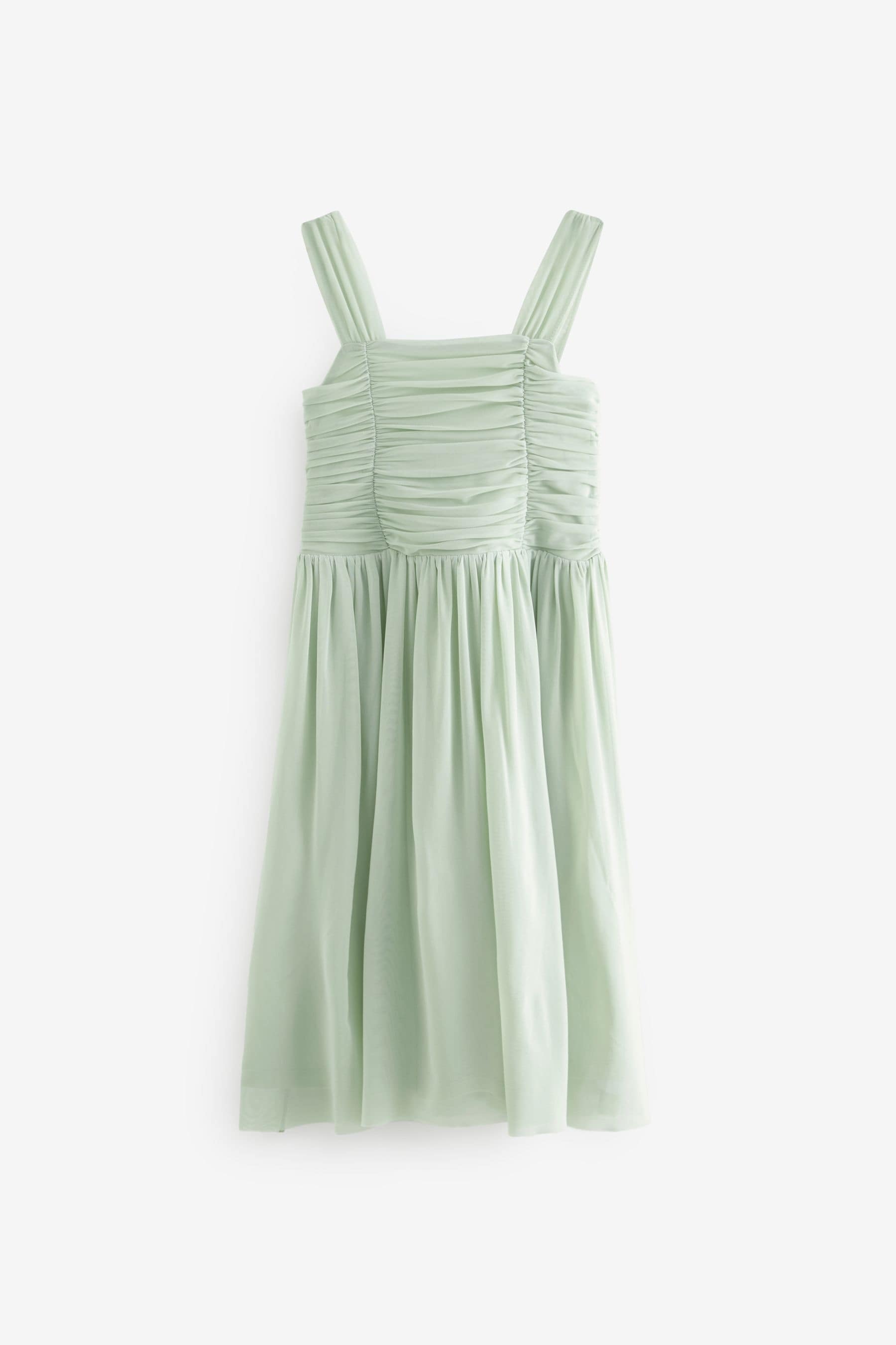 Sage Green Mesh Flower Girl Occasion Dress (6-16yrs)