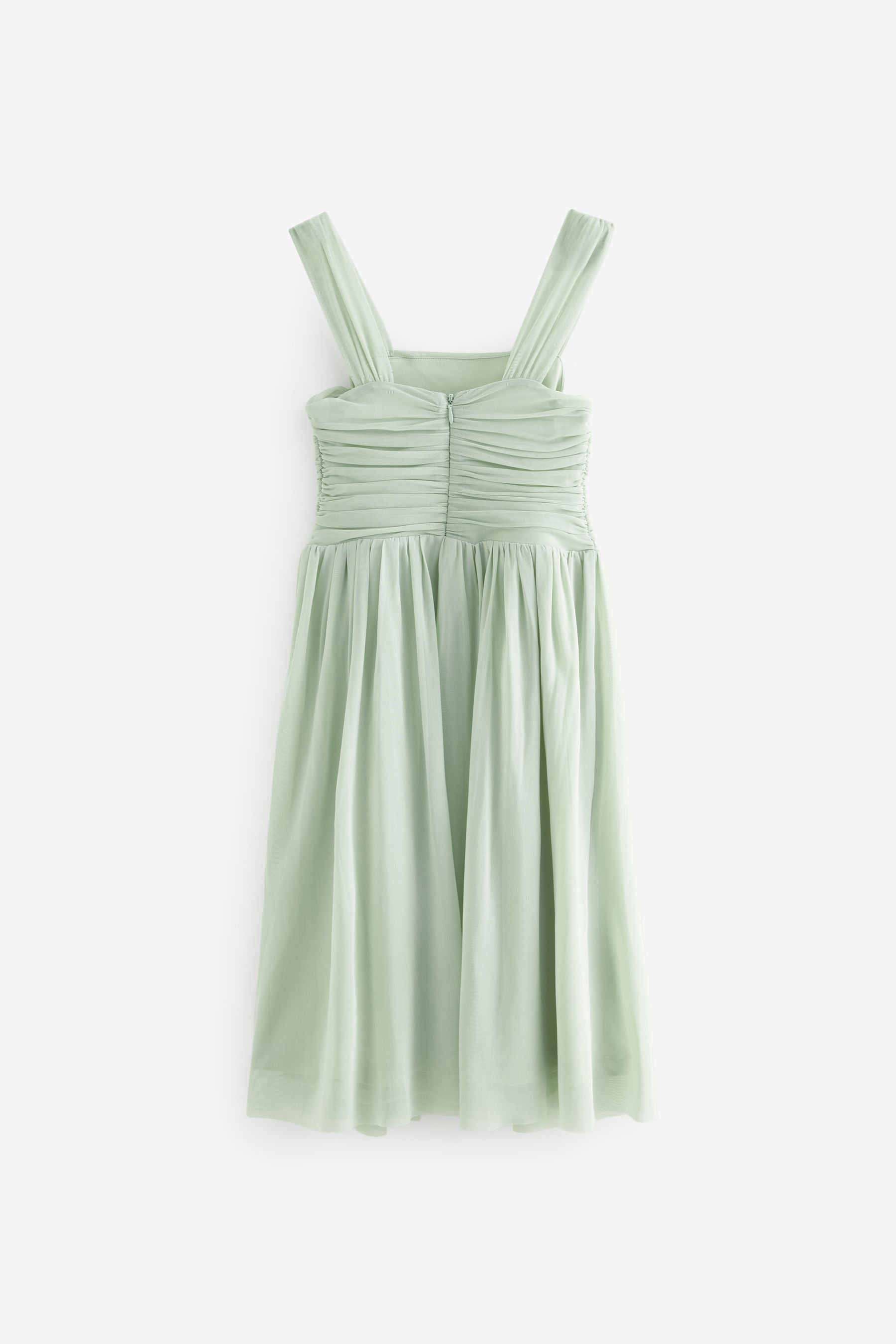 Sage Green Mesh Flower Girl Occasion Dress (6-16yrs)