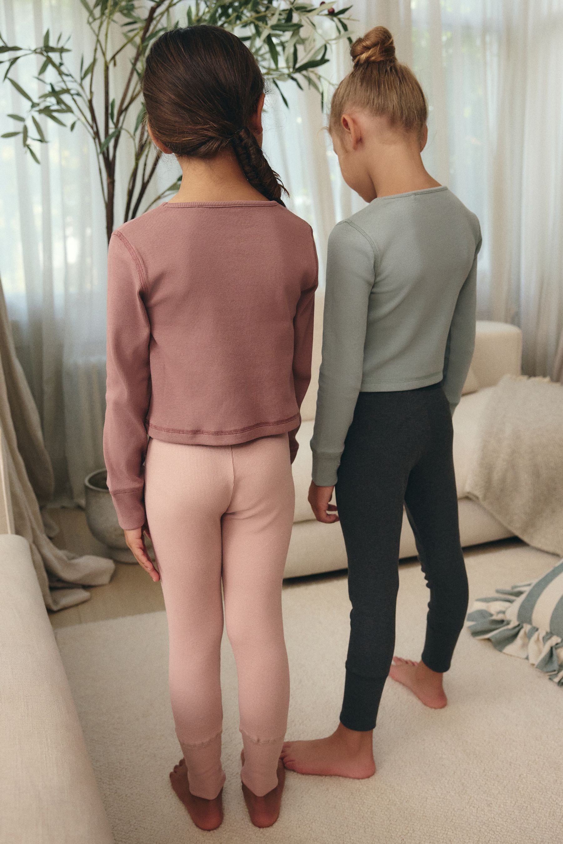 Pink/Grey 2 Pack Leggings (7-16yrs)