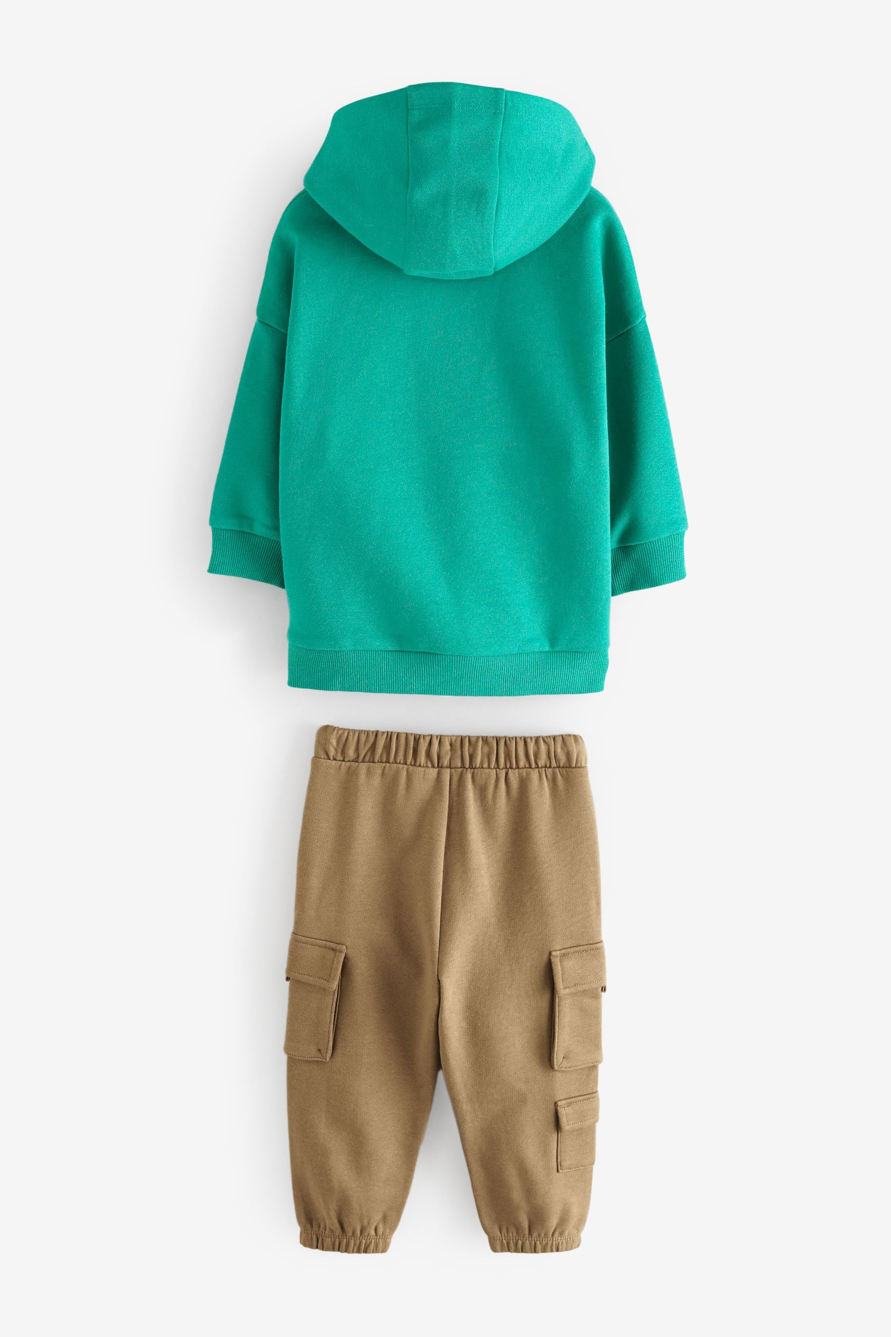 Green/Tan Utility Hoodie and Carpenter Joggers Set (3mths-7yrs)