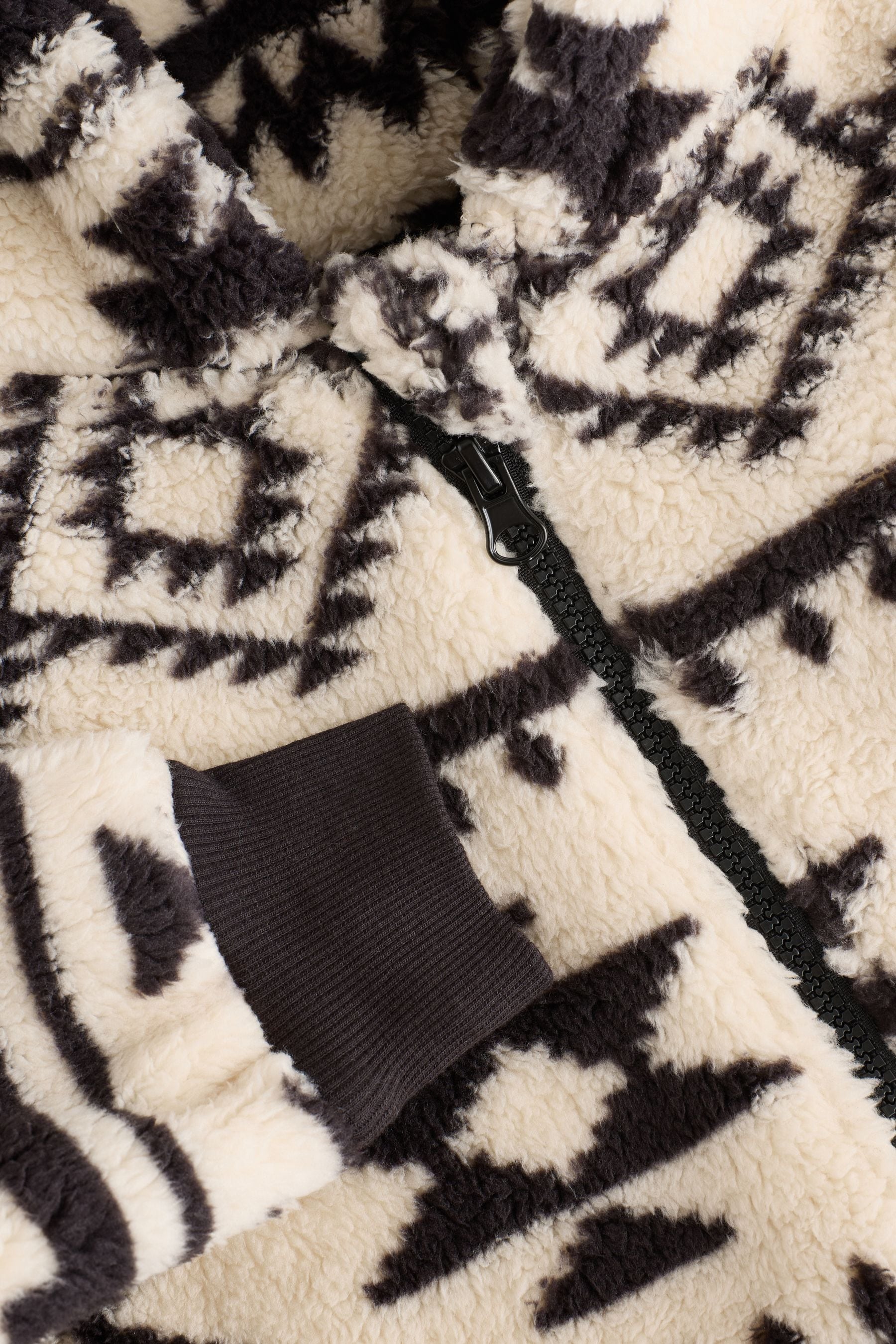 Neutral/Black Aztec Print Fleece All-In-One (3-16yrs)