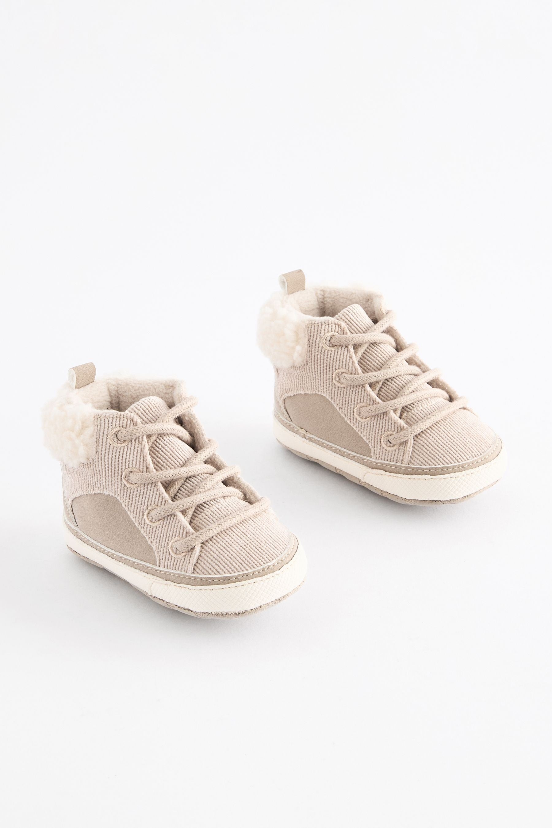 Neutral Warm Lined Lace-Up Baby Boots (0-24mths)