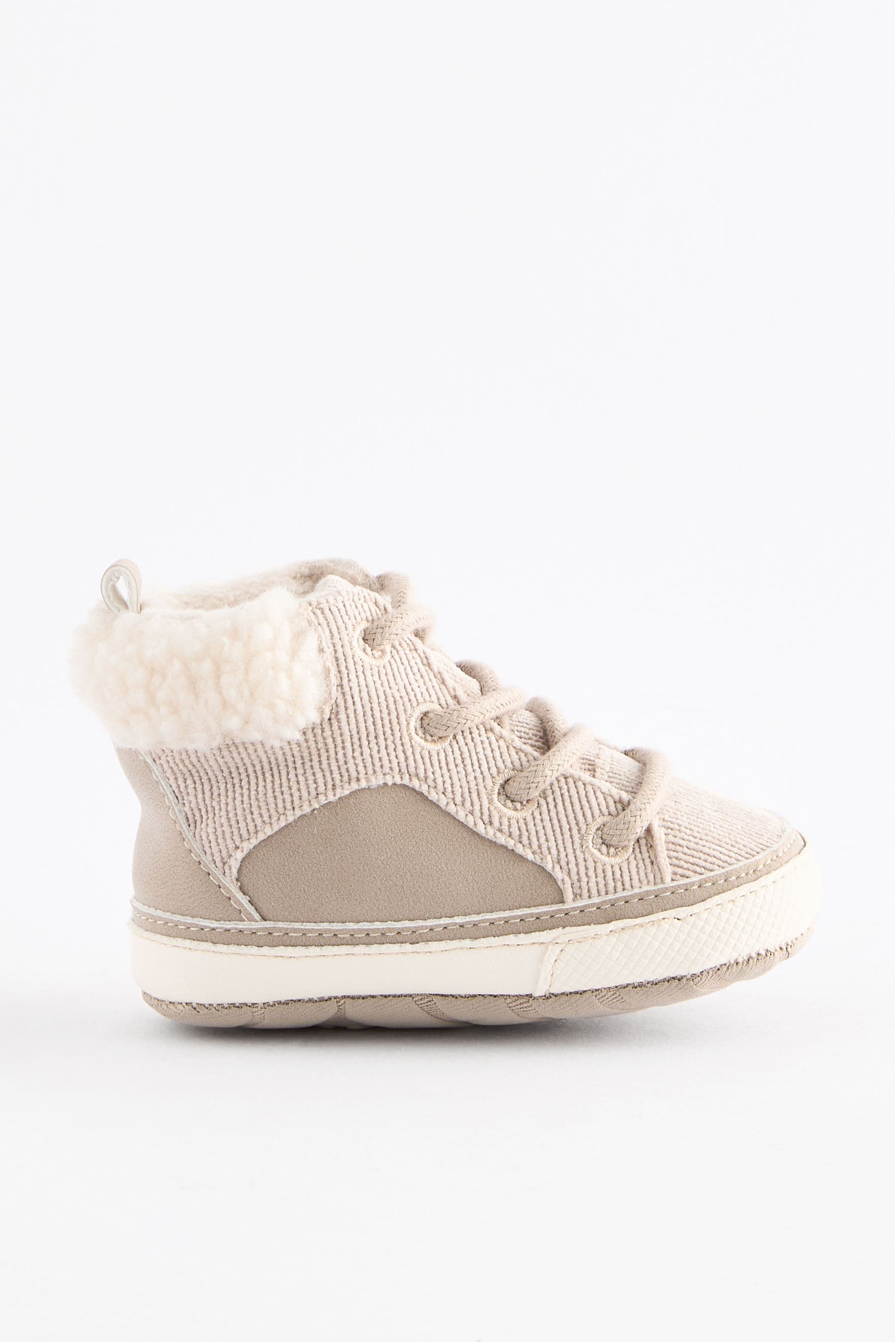 Neutral Warm Lined Lace-Up Baby Boots (0-24mths)