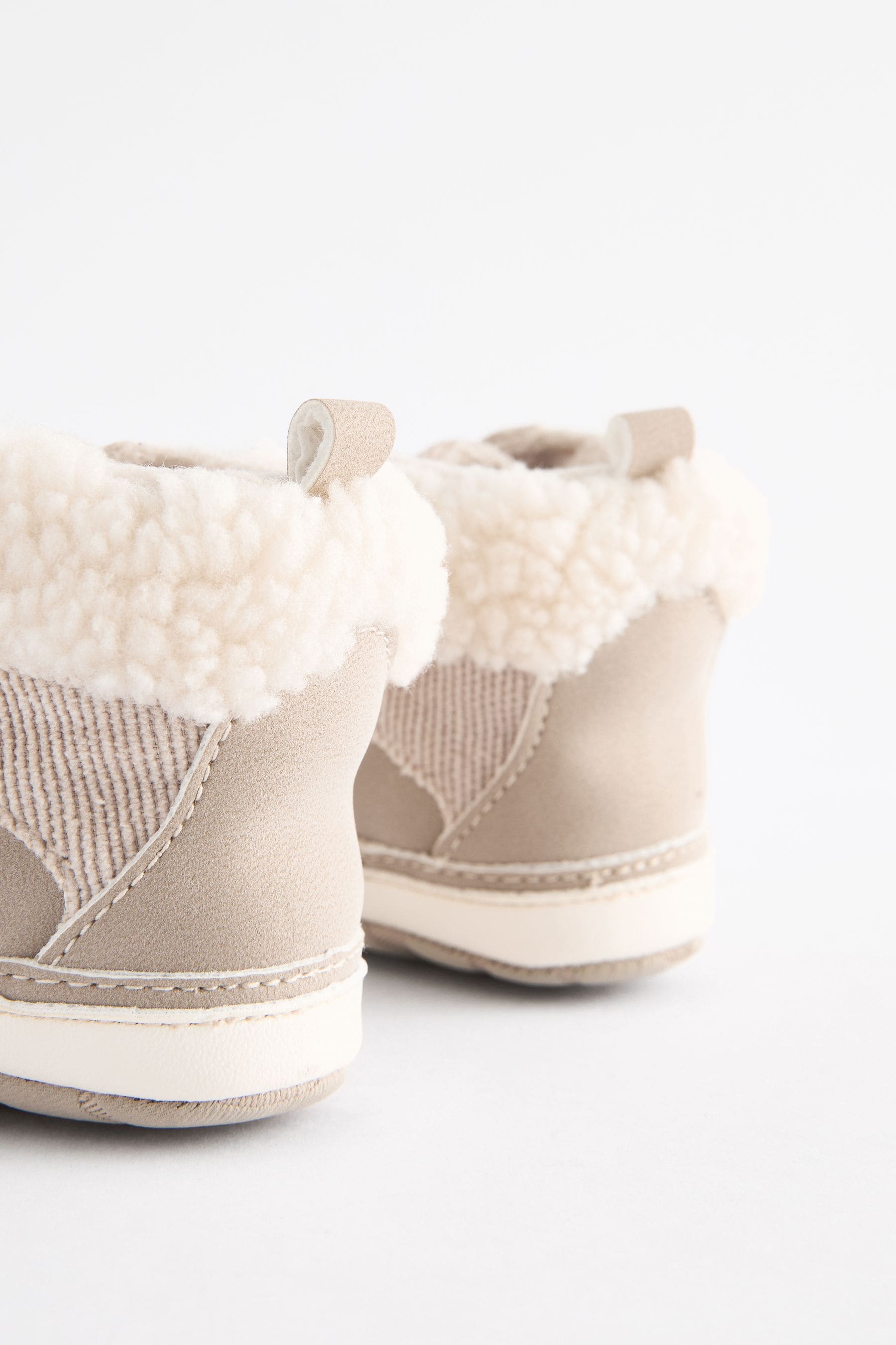 Neutral Warm Lined Lace-Up Baby Boots (0-24mths)