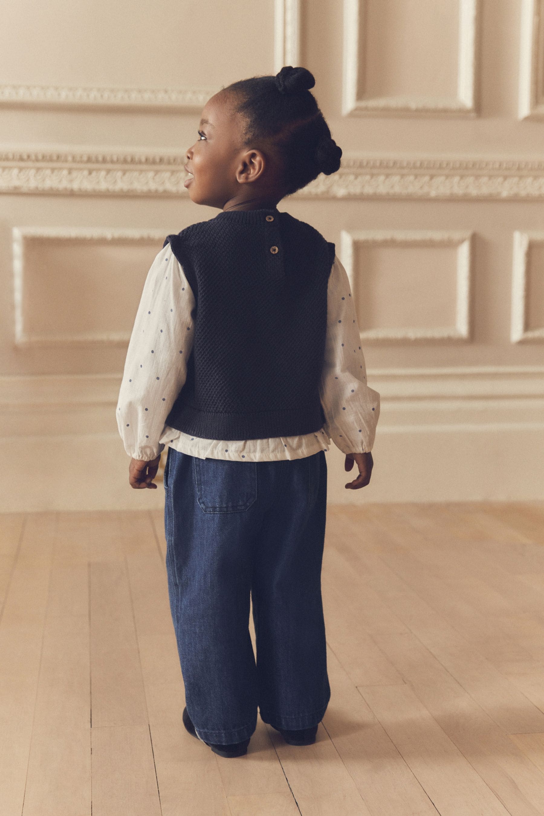 Navy Mock Layer 100% Cotton Jumper and Trousers Set (3mths-7yrs)