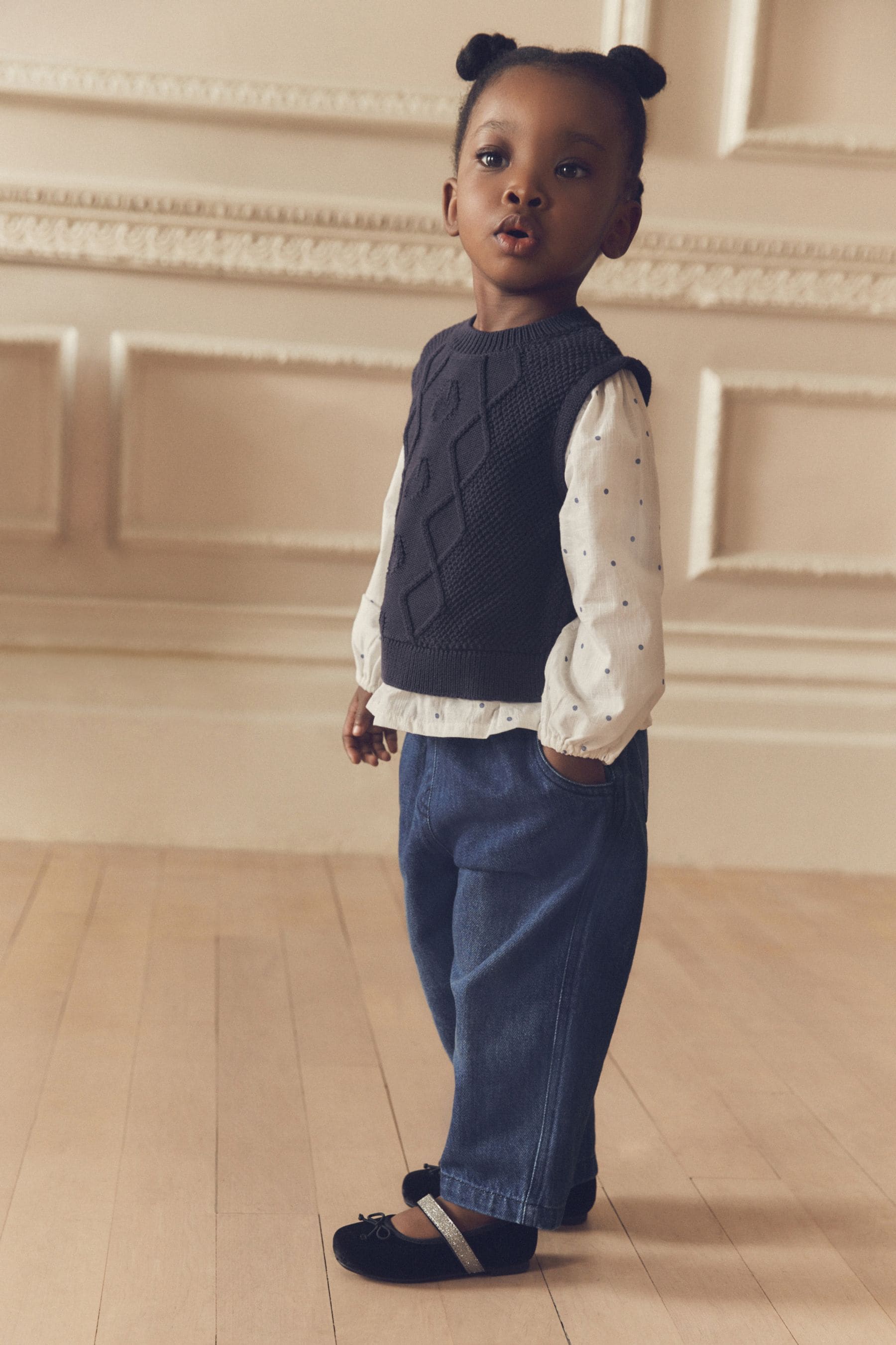 Navy Mock Layer 100% Cotton Jumper and Trousers Set (3mths-7yrs)