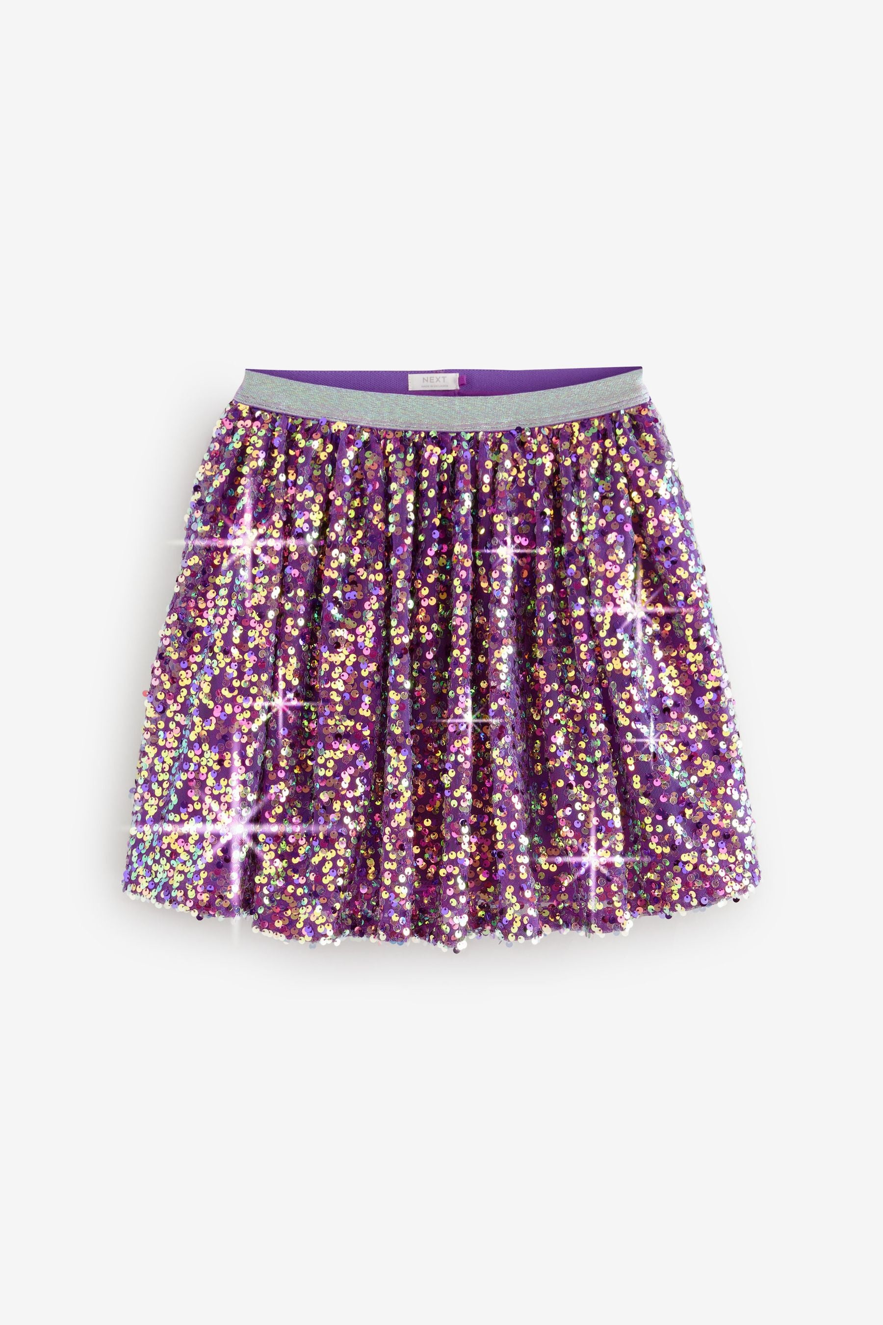 Purple Sequin Pull On Skirt (3-16yrs)