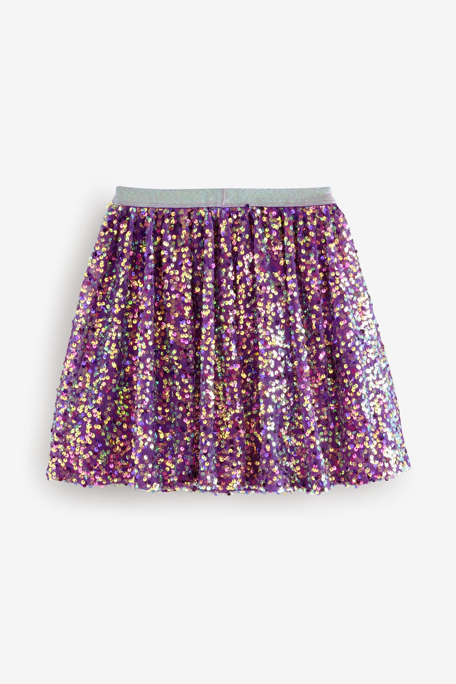 Purple Sequin Pull On Skirt (3-16yrs)