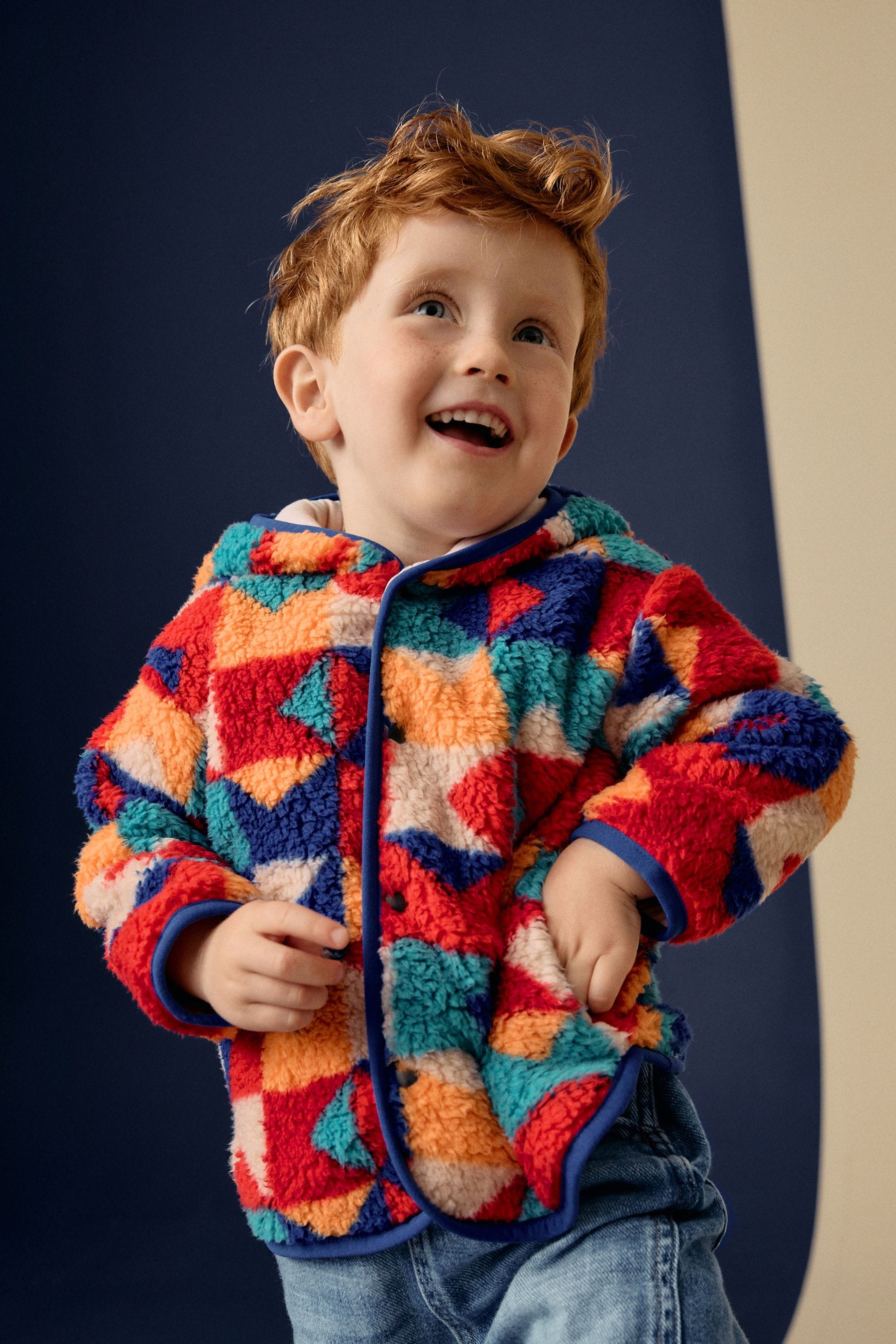 Multi Patterned Fleece Hooded Jacket (3mths-7yrs)