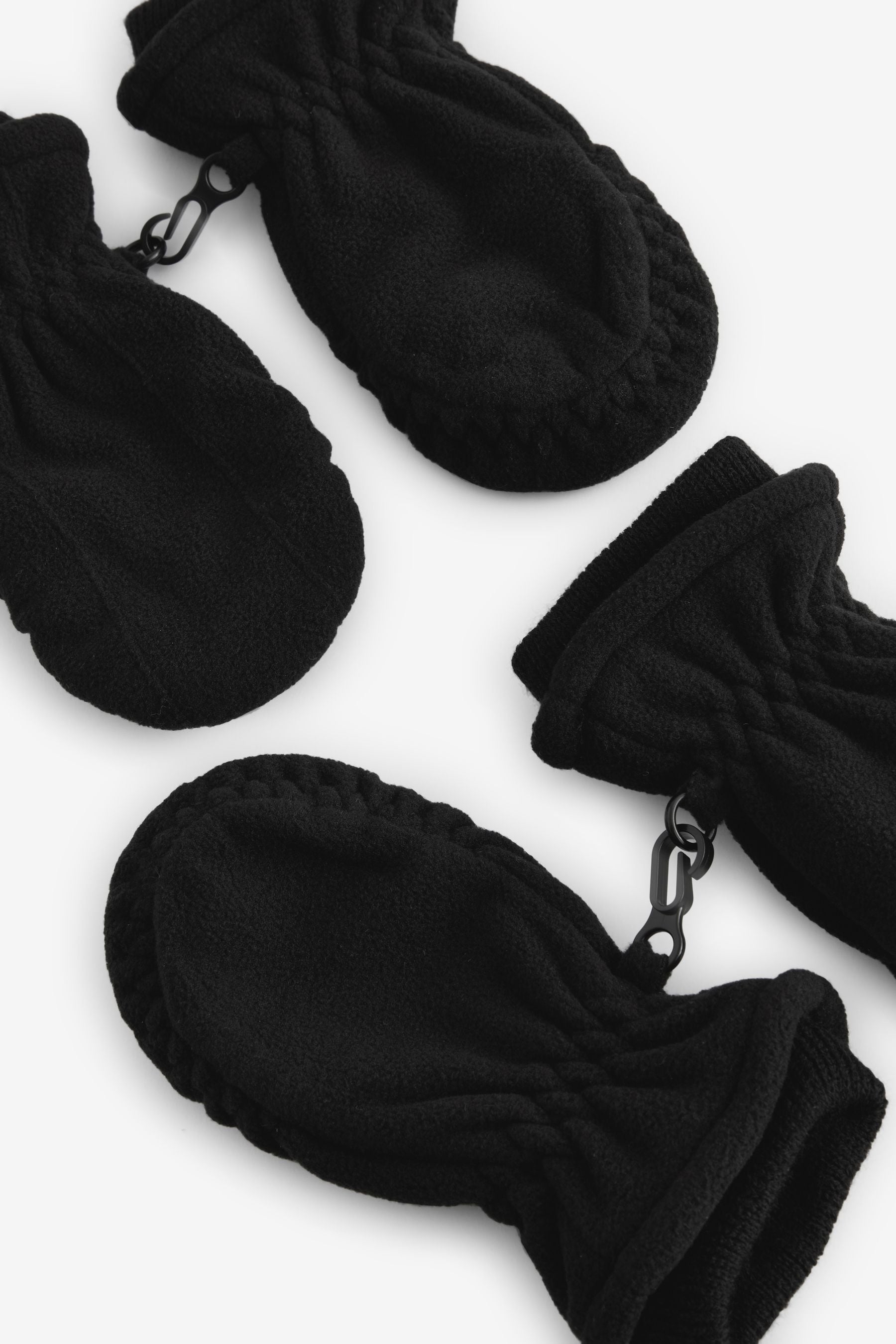 Charcoal Grey Fleece Mittens 2 Pack (3mths-6yrs)