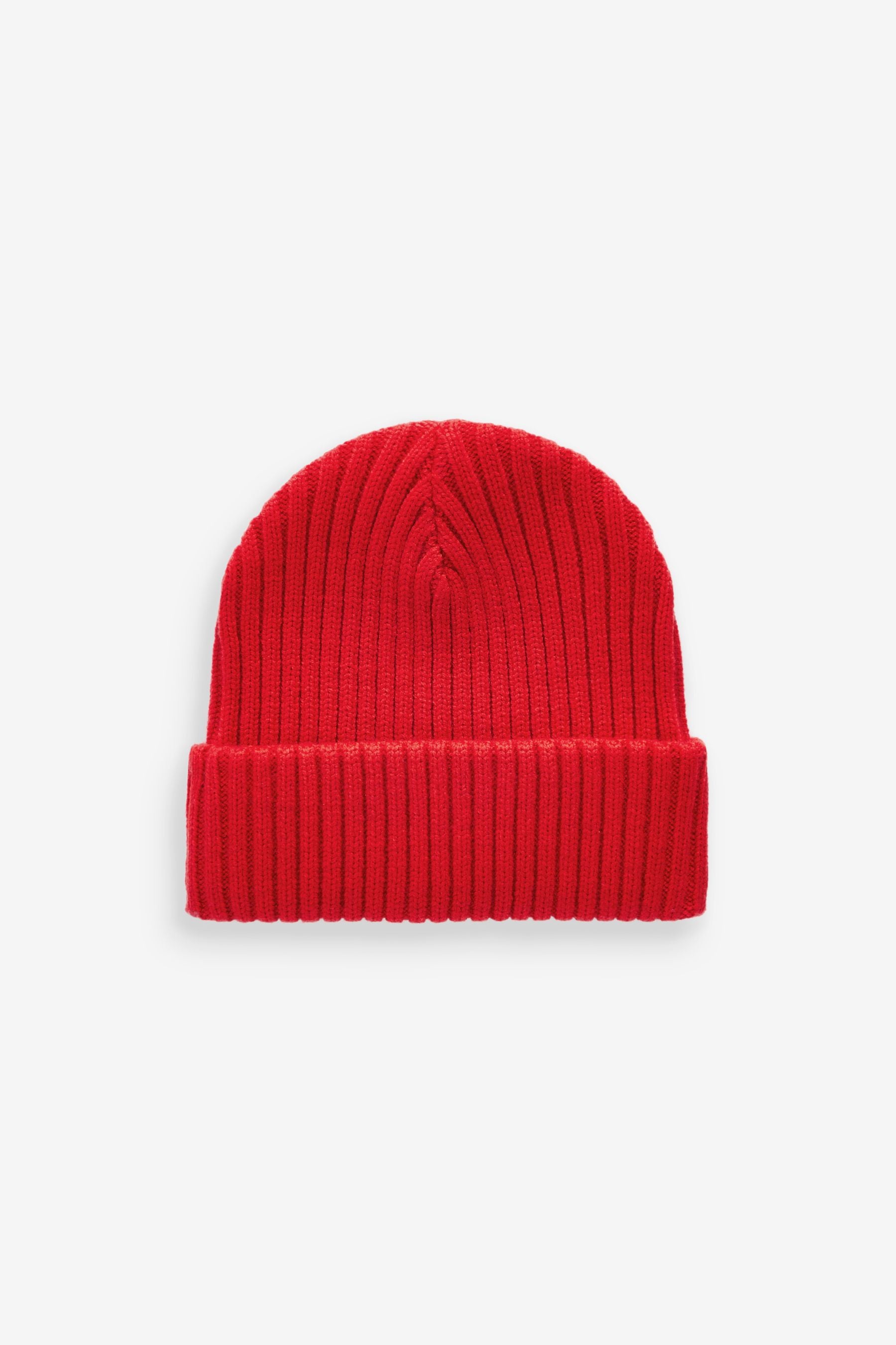 Red Rib Beanie Hat (1-16yrs)