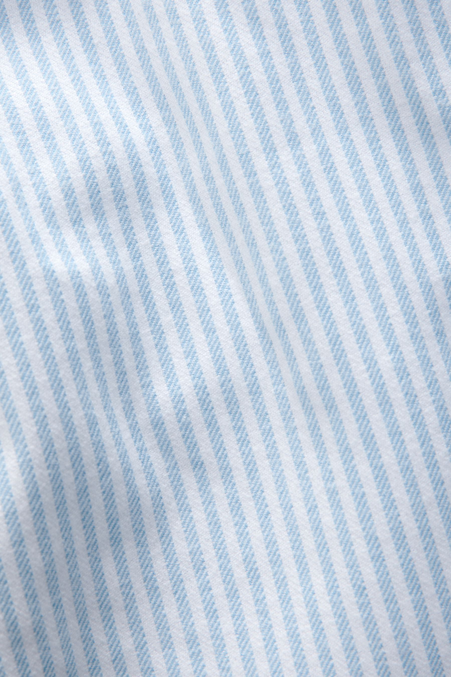 Blue Woven Stripe 100% Cotton Pyjamas 2 Pack (3-16yrs)