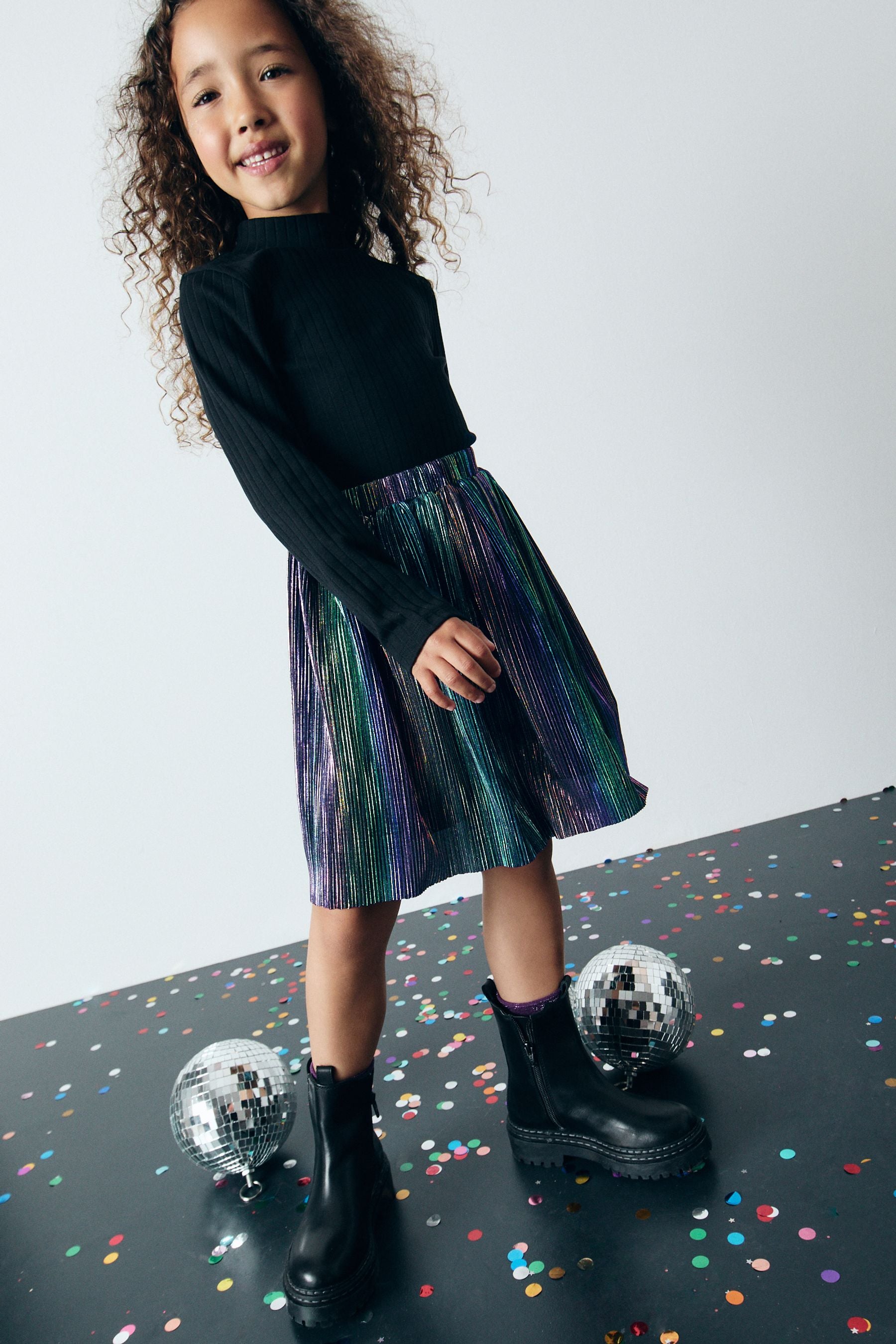 Rainbow Metallic Skirt (3-16yrs)