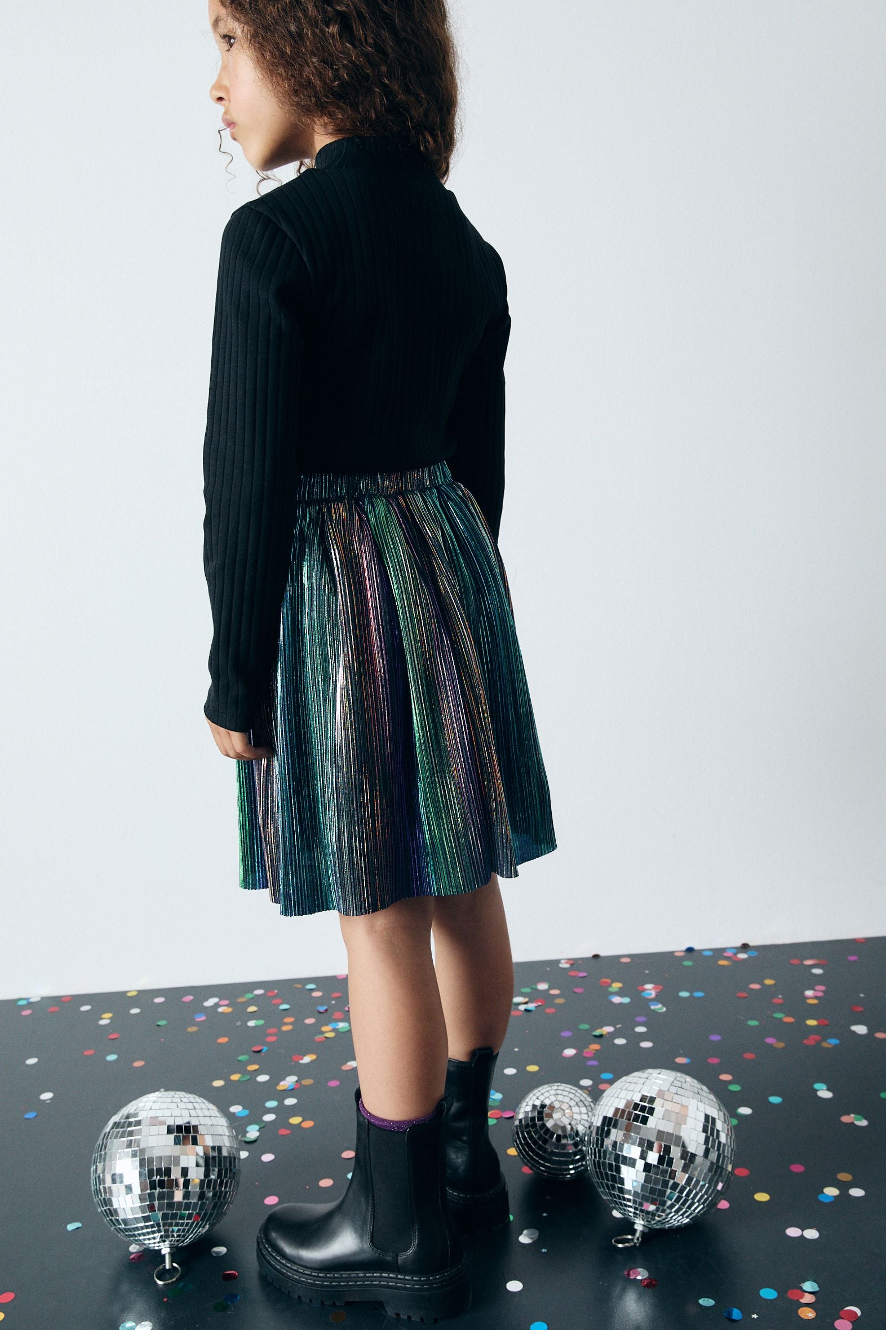 Rainbow Metallic Skirt (3-16yrs)