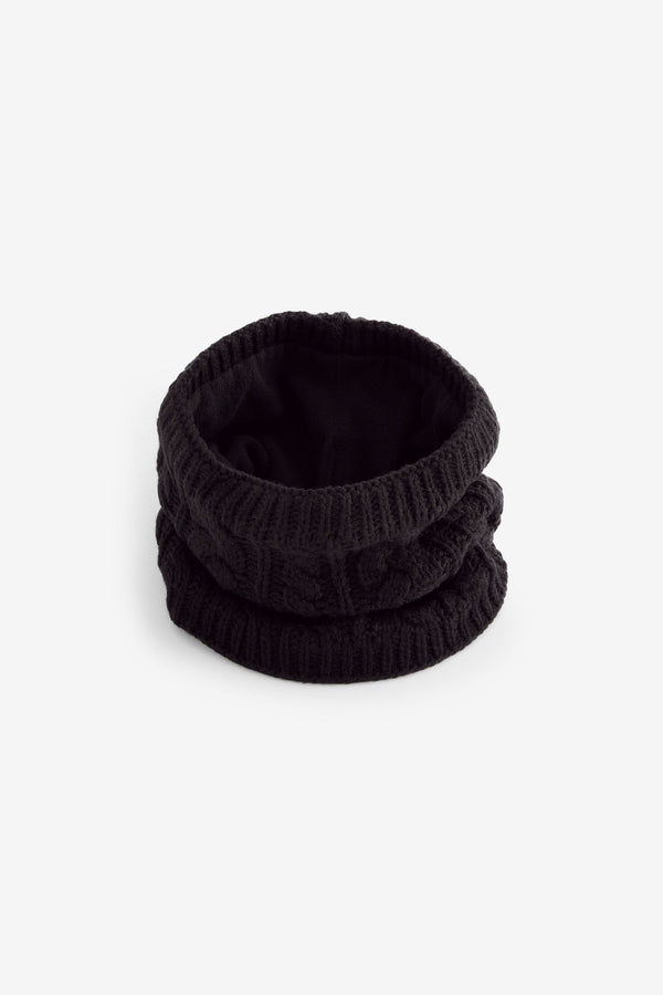 Black Cable Knit Snood (1-16yrs)