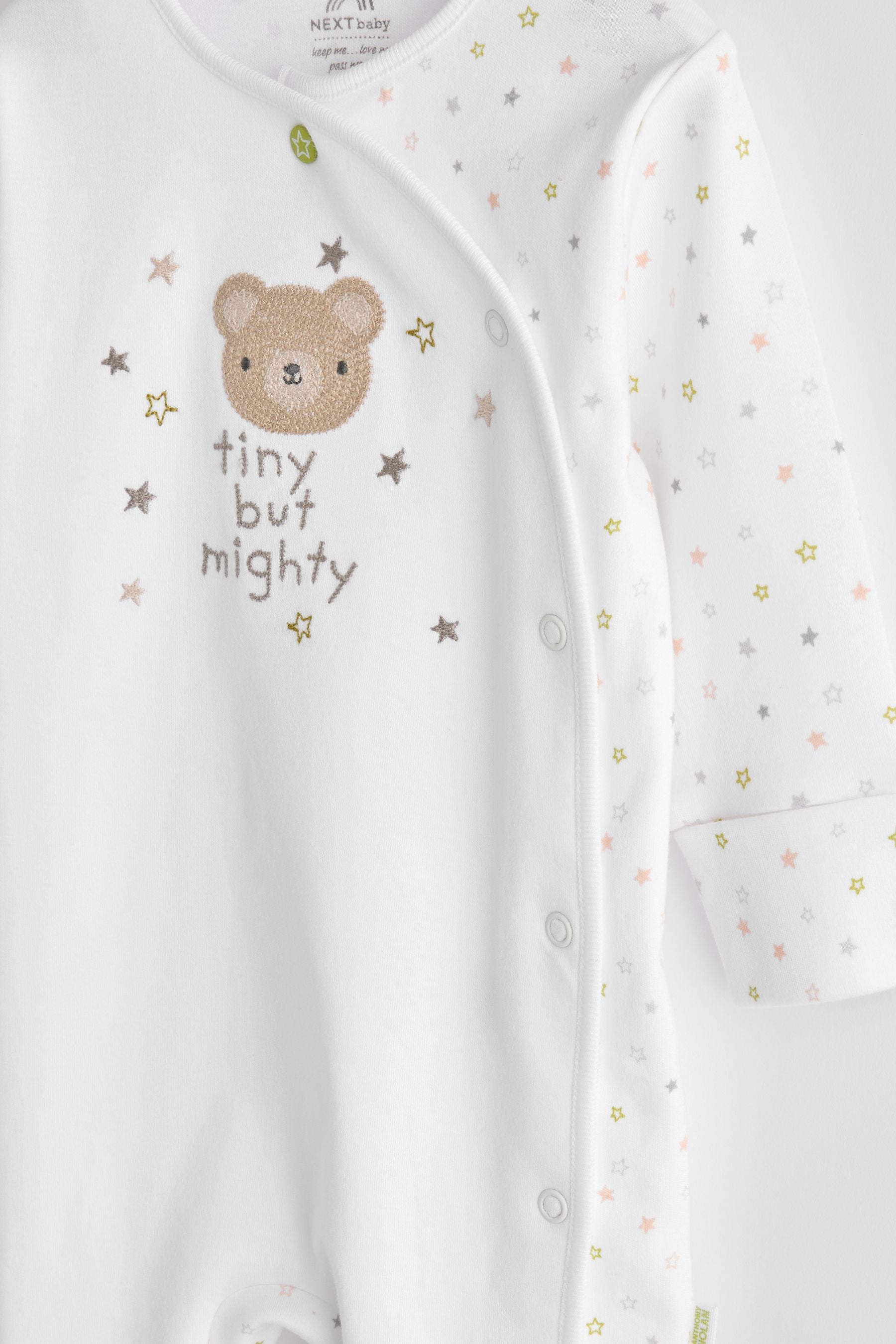 White Tiny But Mighty Charity Sleepsuit for Anthony Nolan (0-9mths)