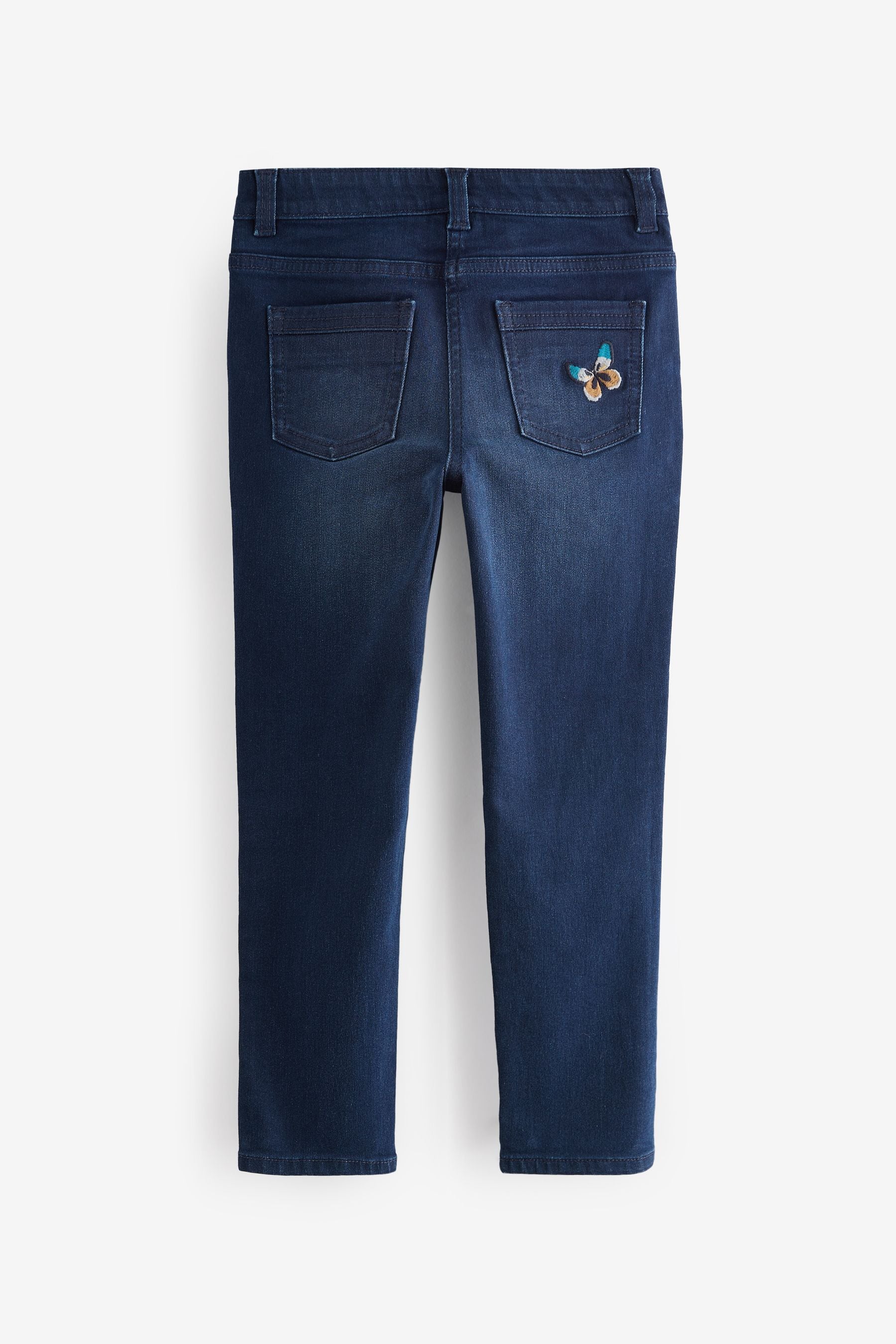 Blue Denim Butterfly Sequin Skinny Jeans (3-16yrs)