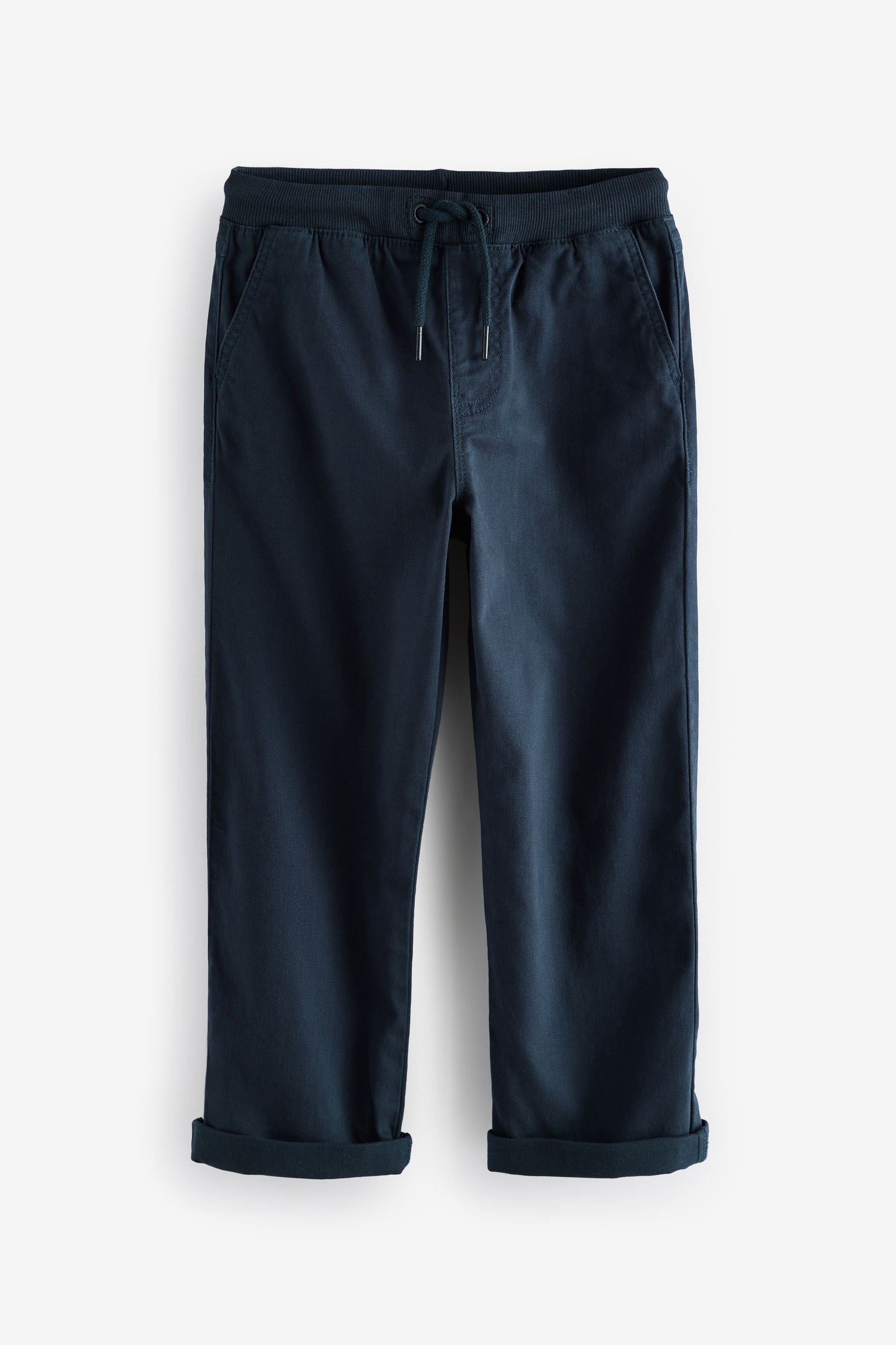 Navy Blue Wide Fit Rib Waist Pull-On Trousers (3-16yrs)