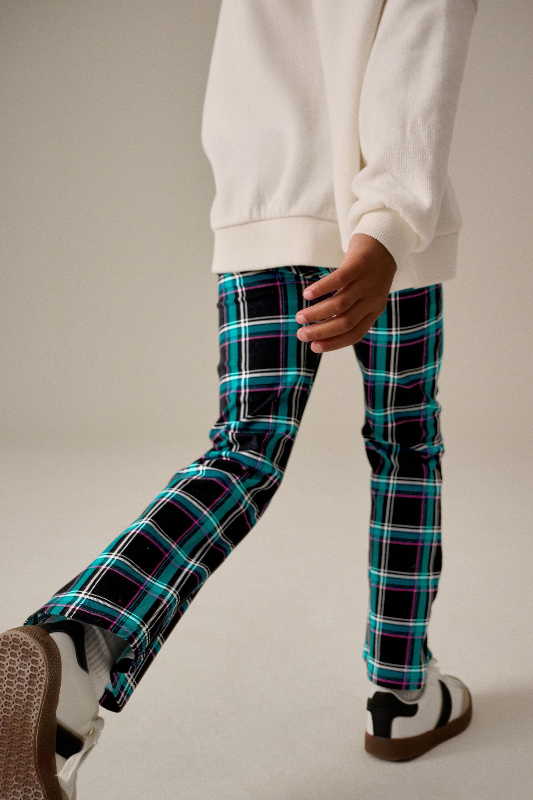 Black Multi Check Flare Leggings (3-16yrs)