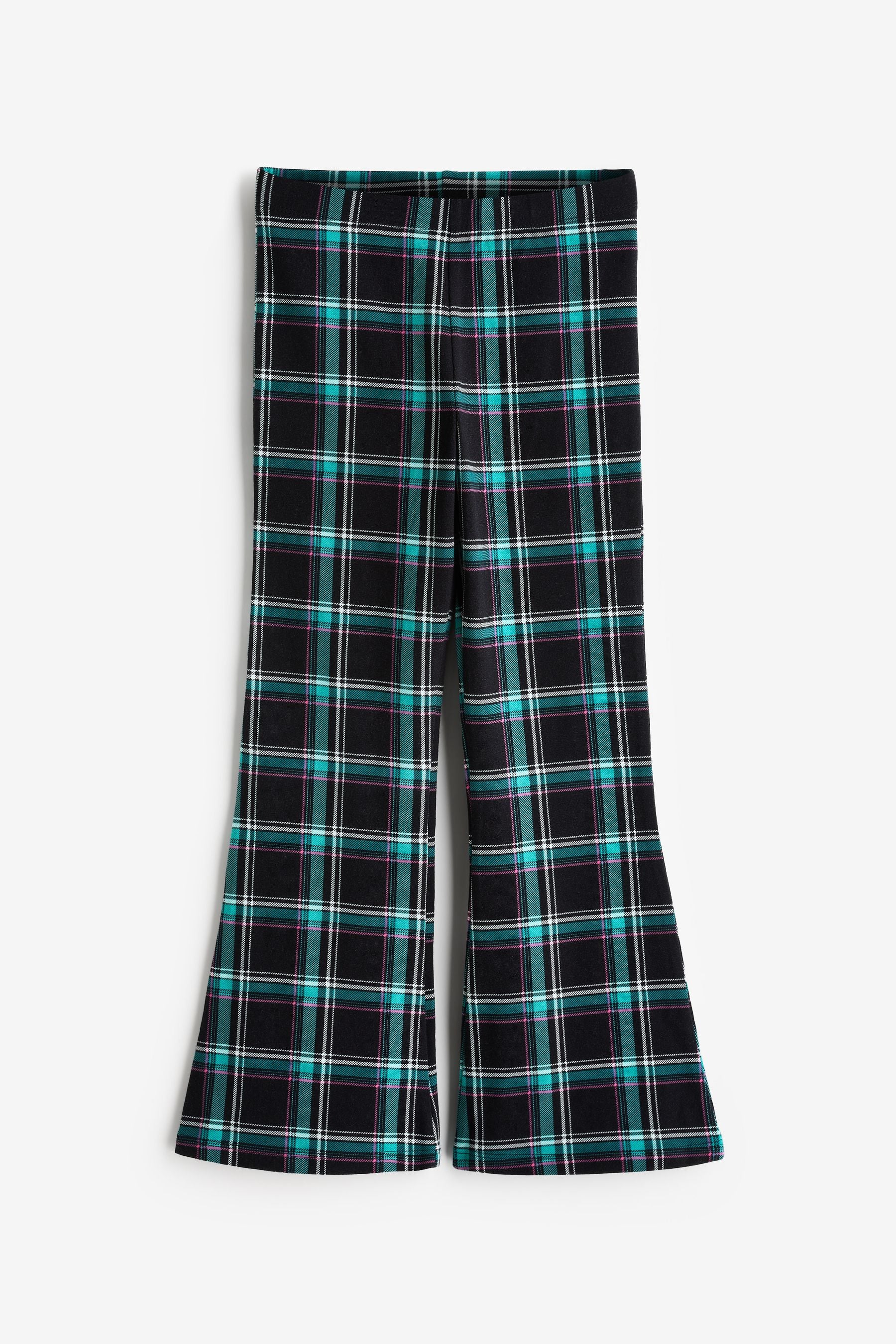 Black Multi Check Flare Leggings (3-16yrs)