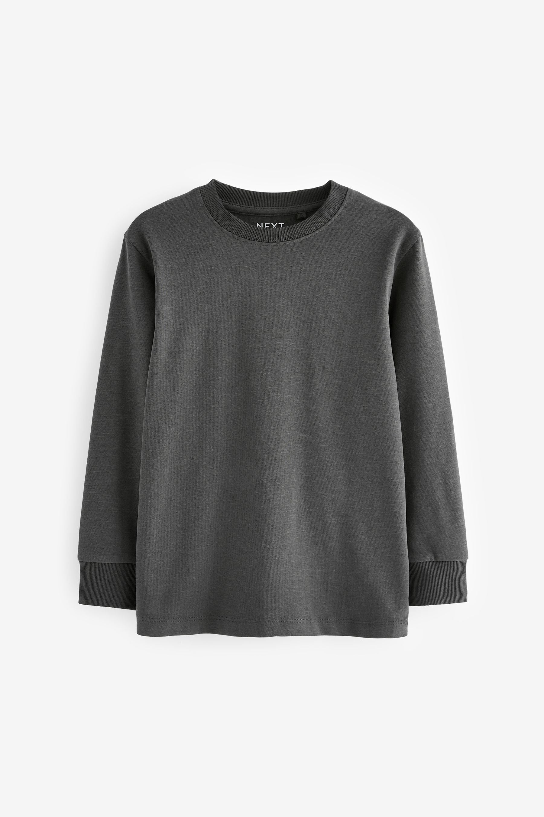 Charcoal Grey 100% Cotton Long Sleeve Cosy T-Shirt (3-16yrs)