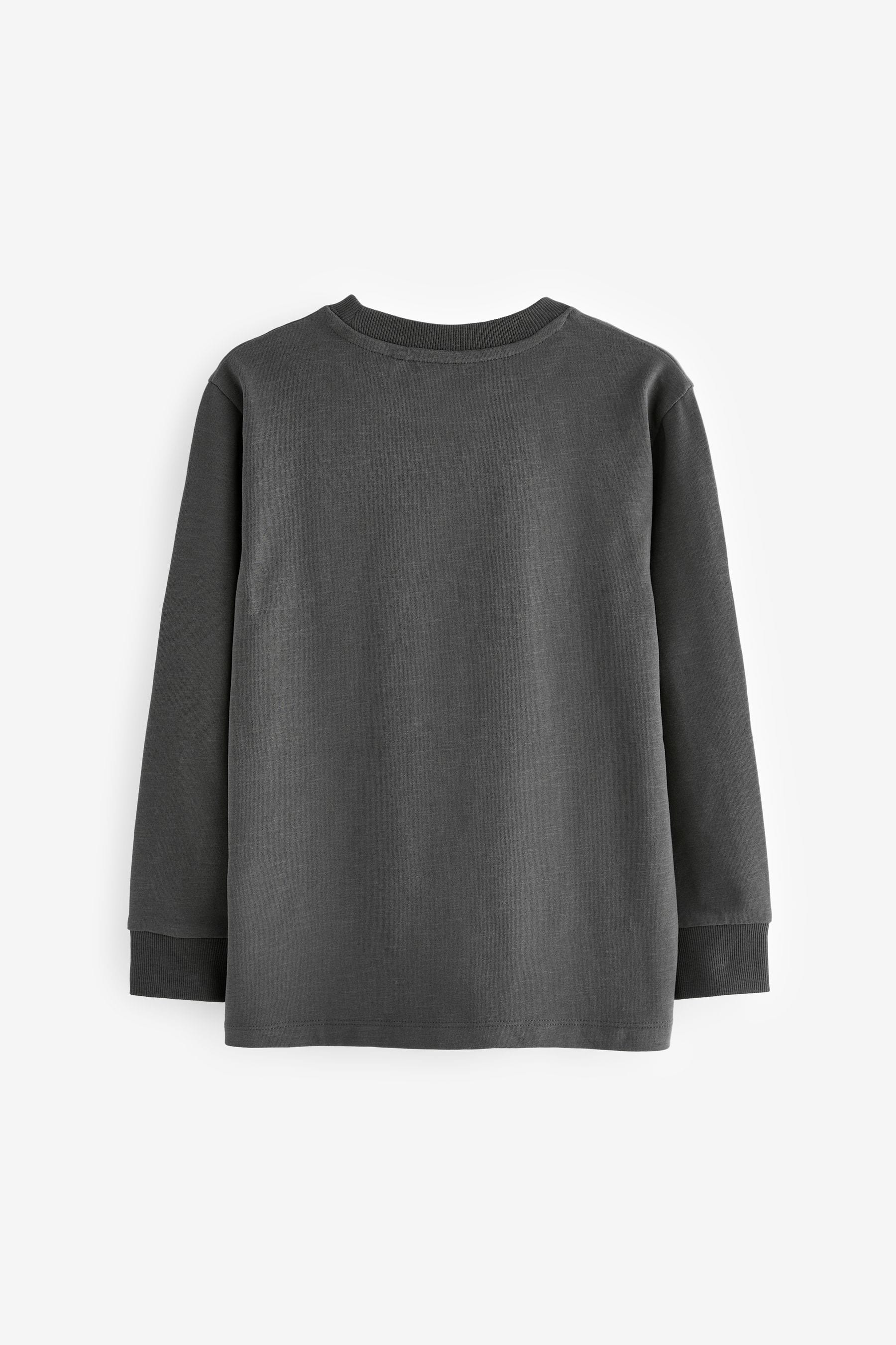 Charcoal Grey 100% Cotton Long Sleeve Cosy T-Shirt (3-16yrs)