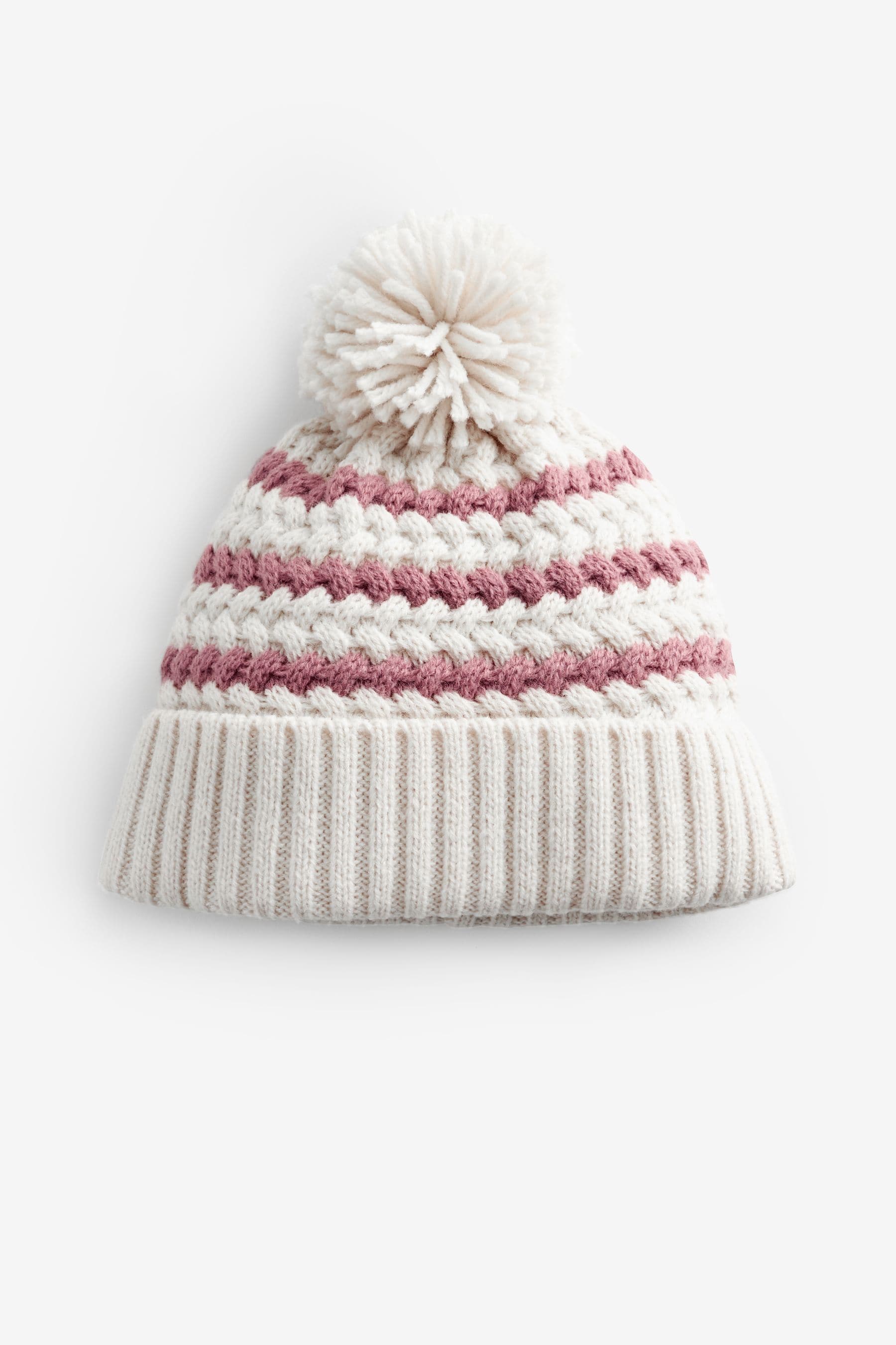 Pink Baby Pom Hat (0mths-2yrs)