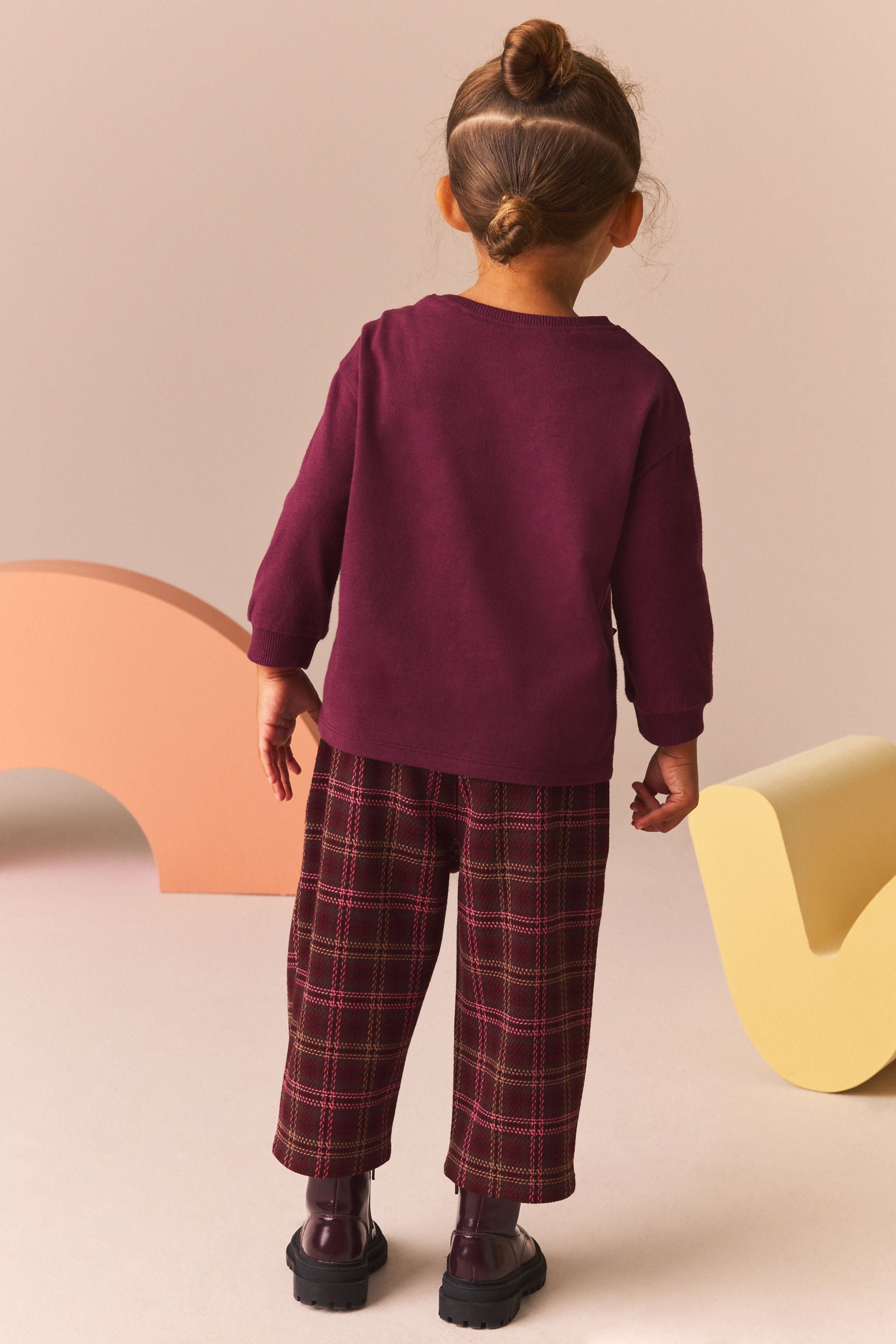 Purple 100% Cotton Long Sleeve Appliqu?© Bow Top (3mths-7yrs)