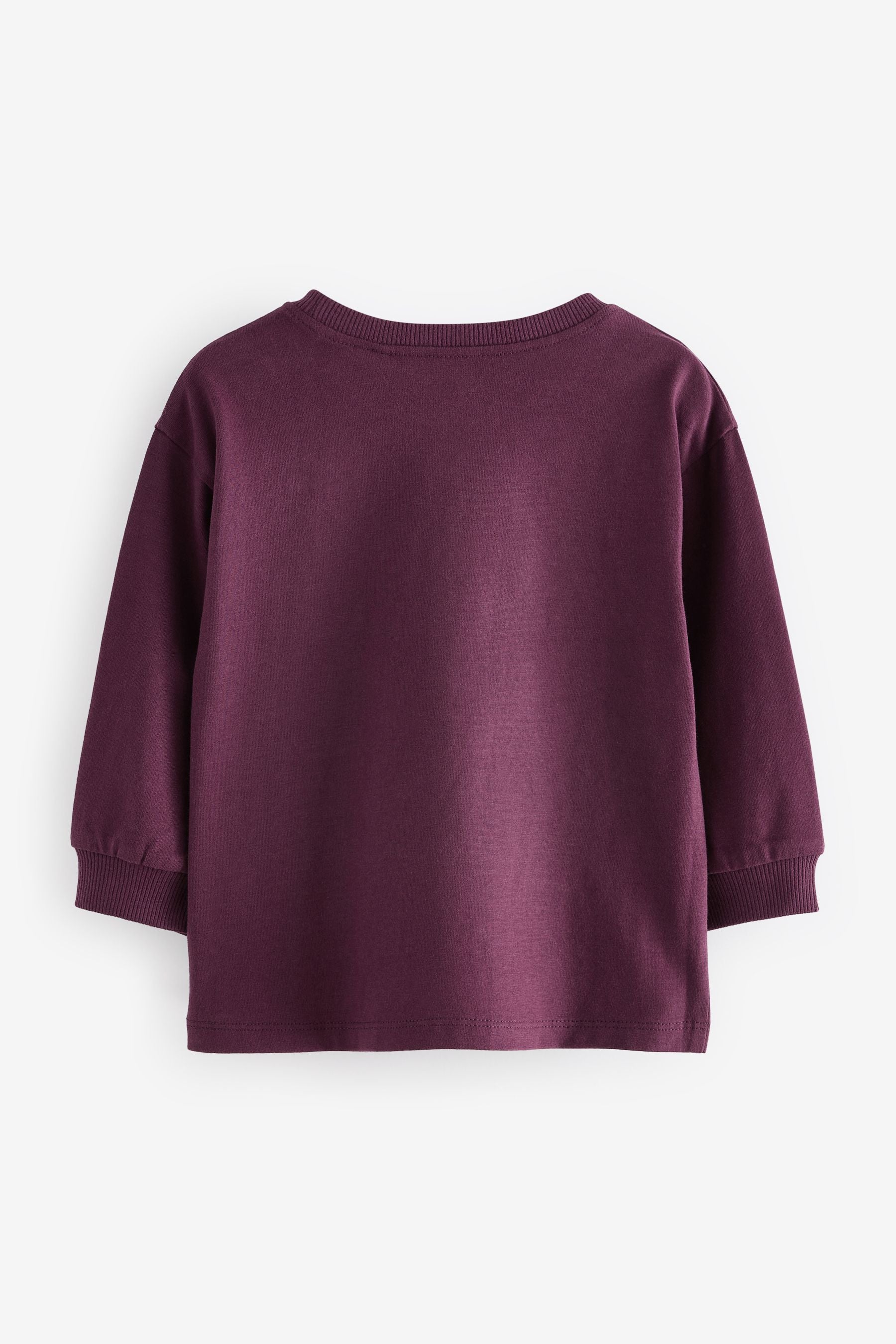 Purple 100% Cotton Long Sleeve Appliqu?© Bow Top (3mths-7yrs)