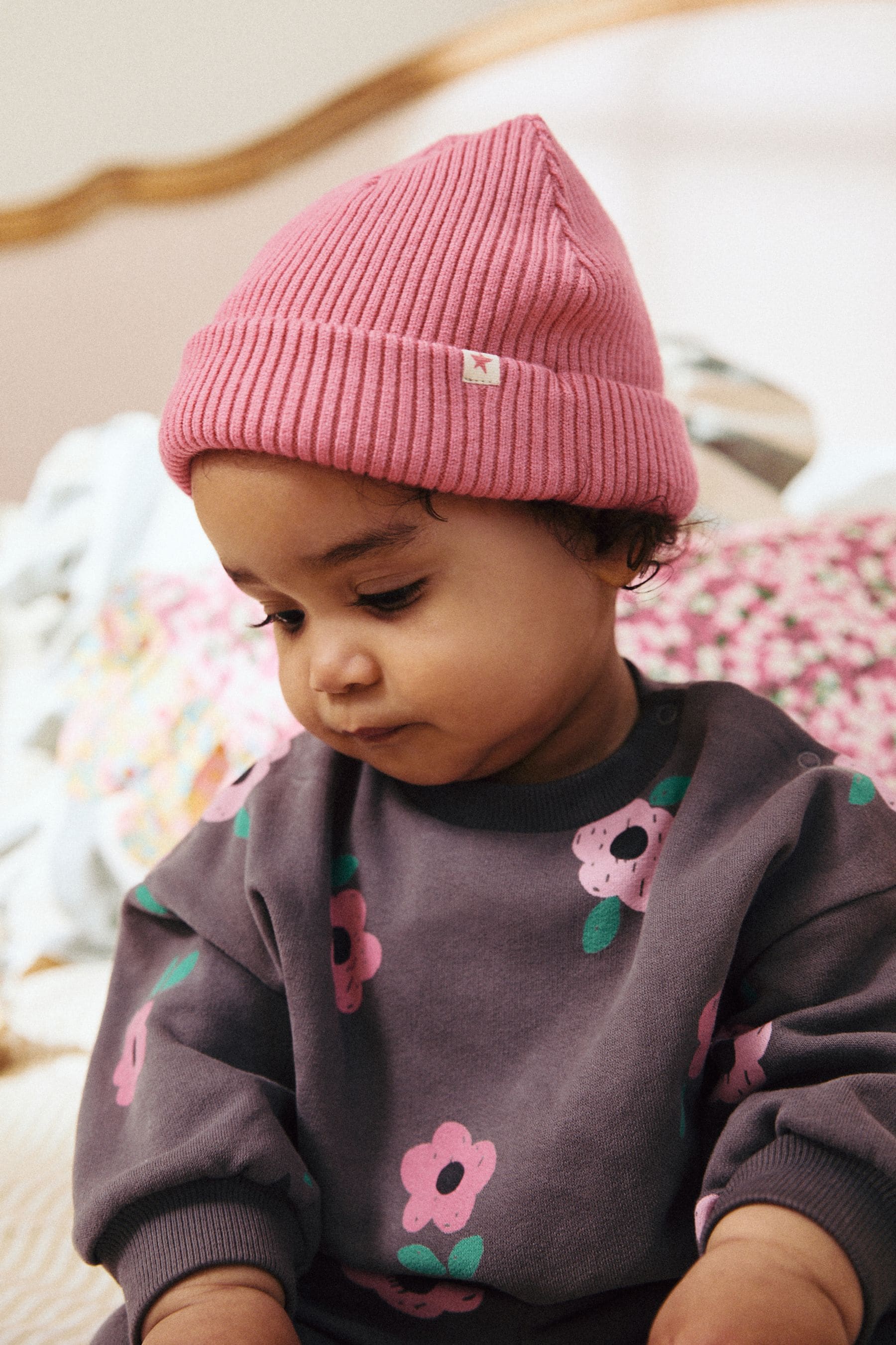 Hot Pink Baby Beanie Hat (0mths-2yrs)