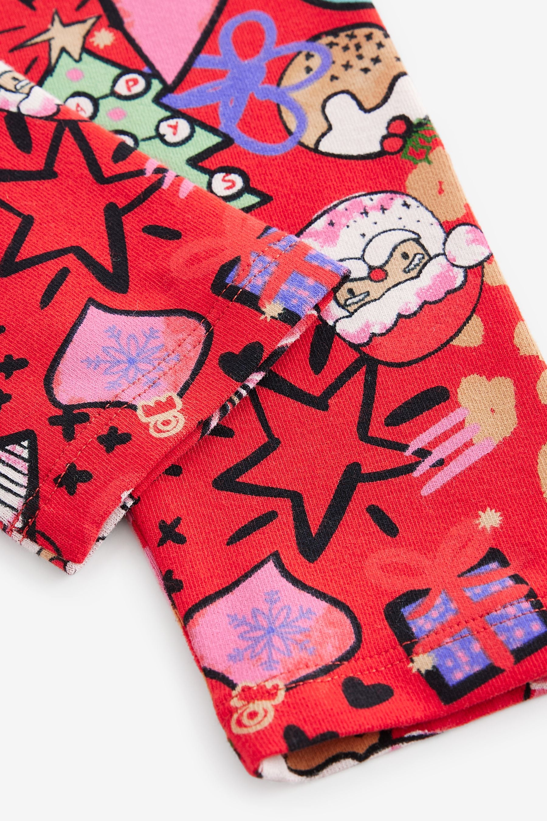 Red Christmas Printed Leggings (3-16yrs)