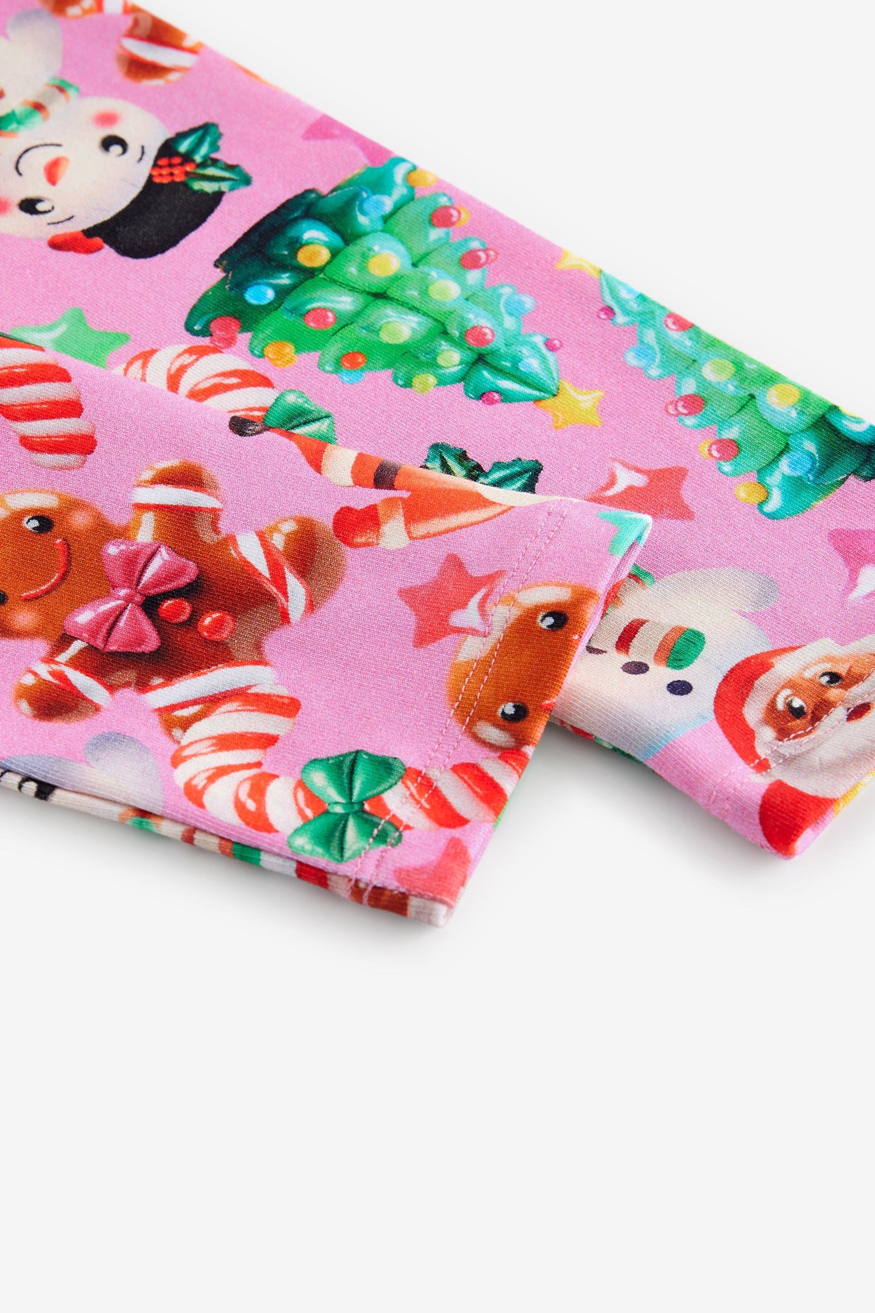 Pink Christmas Printed Leggings (3-16yrs)