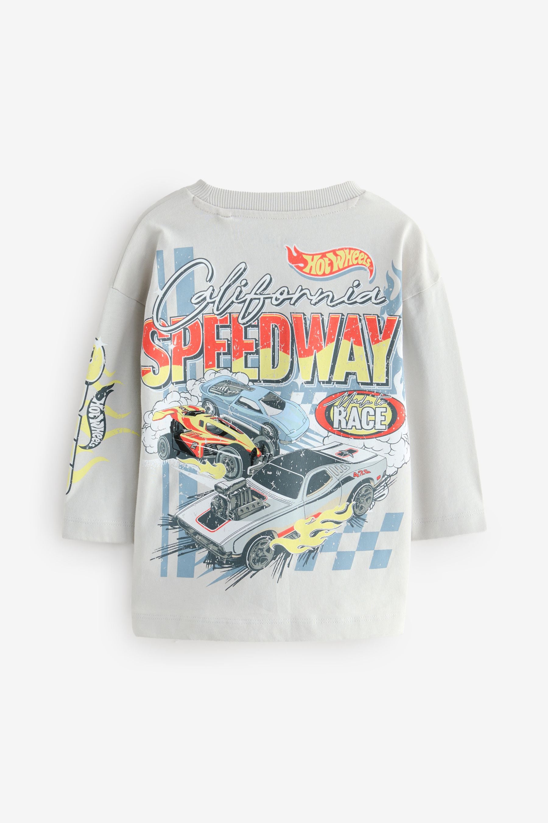 Grey Hot Wheels 100% Cotton Long Sleeves T-Shirt (9mths-8yrs)